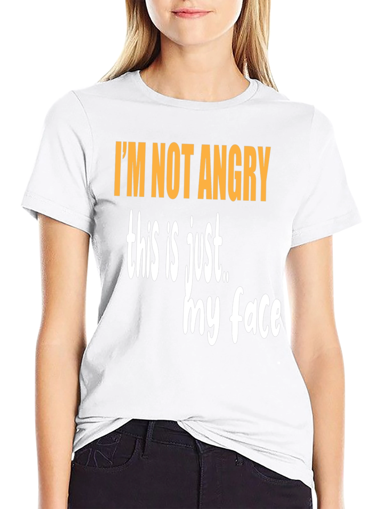 Black Funny Graphic T-Shirt - I'm Not Angry view 9