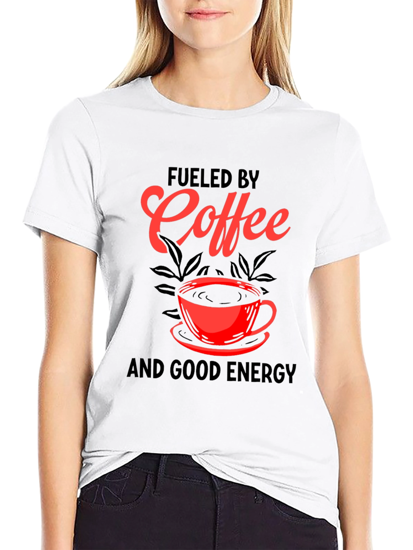 Black Fueled by Coffee Graphic Tee - Black Cotton Blend view 9
