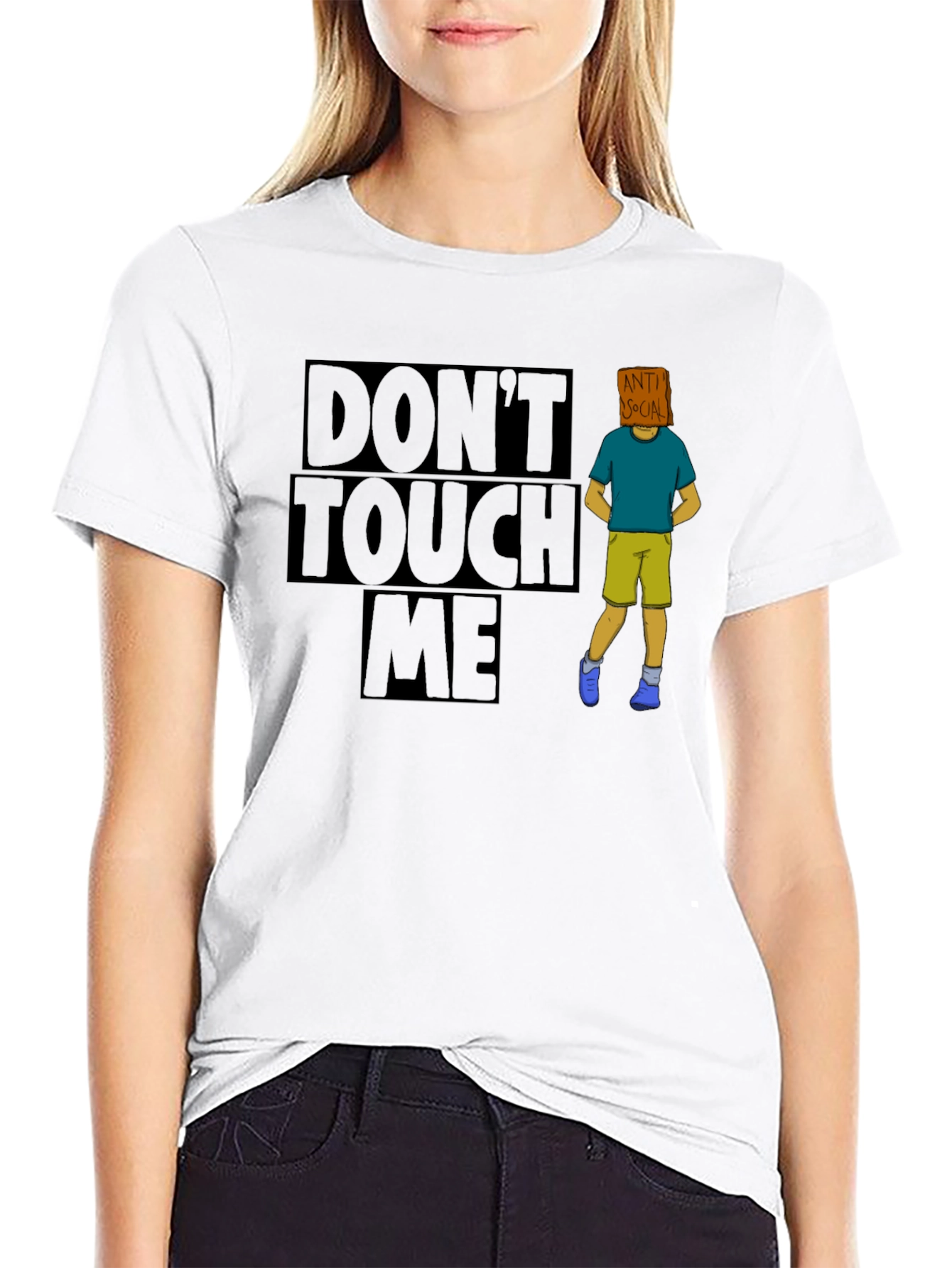 Black Don't Touch Me Anti Social T-Shirt view 9