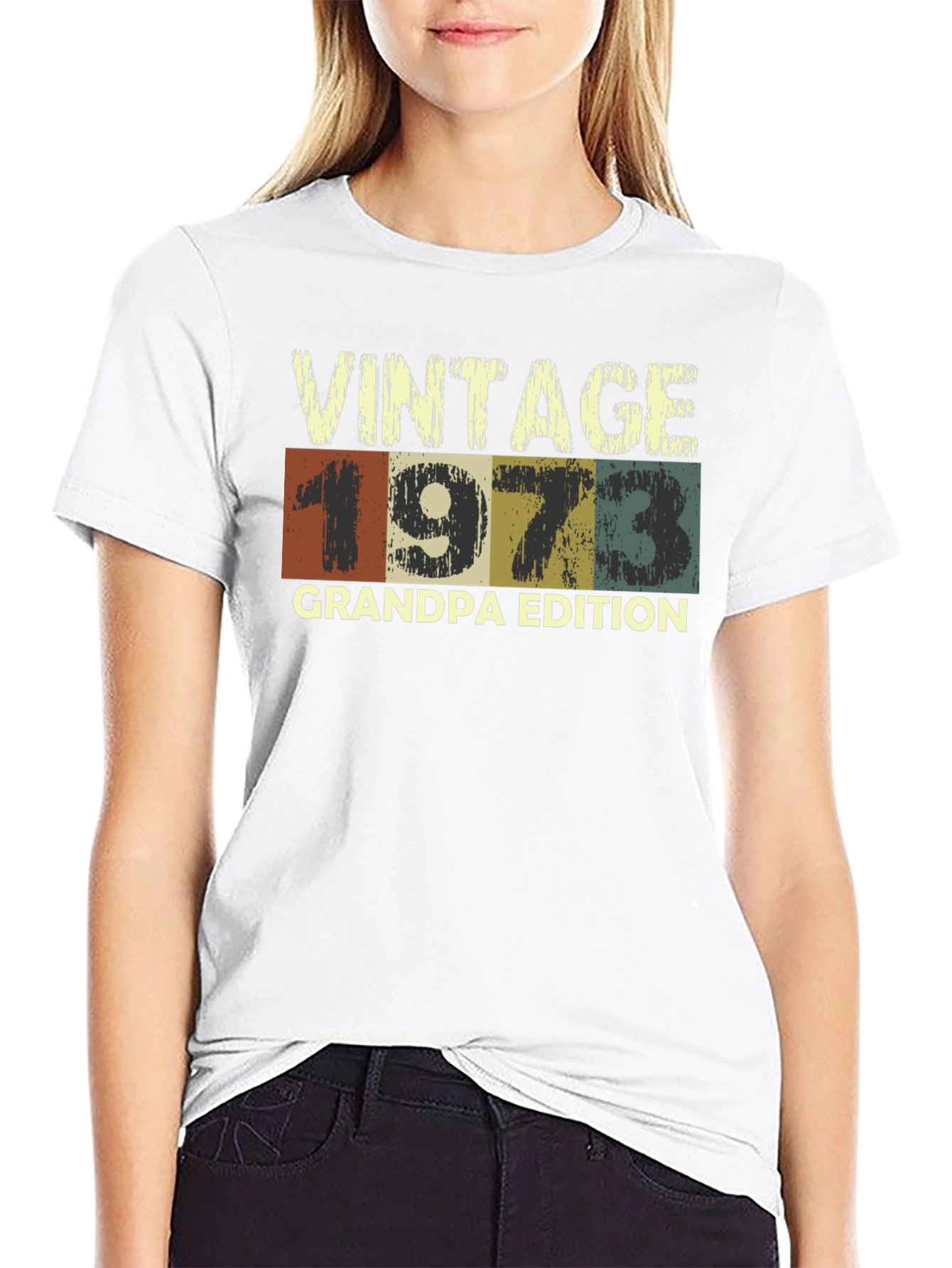 Black Vintage 1973 Grandpa Edition Graphic T-Shirt view 9