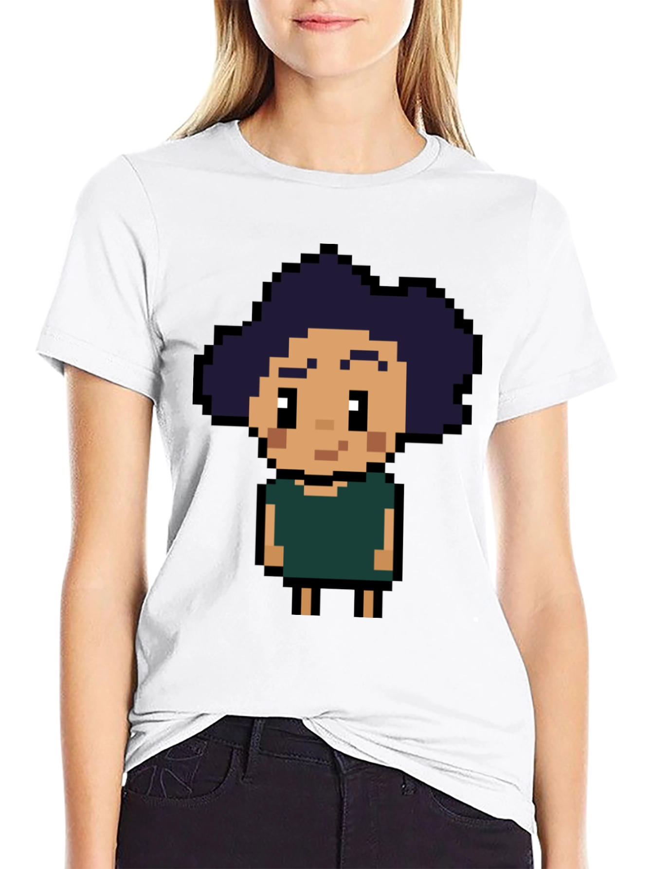 Black Pixel Art T-Shirt - Retro Gaming Style view 9