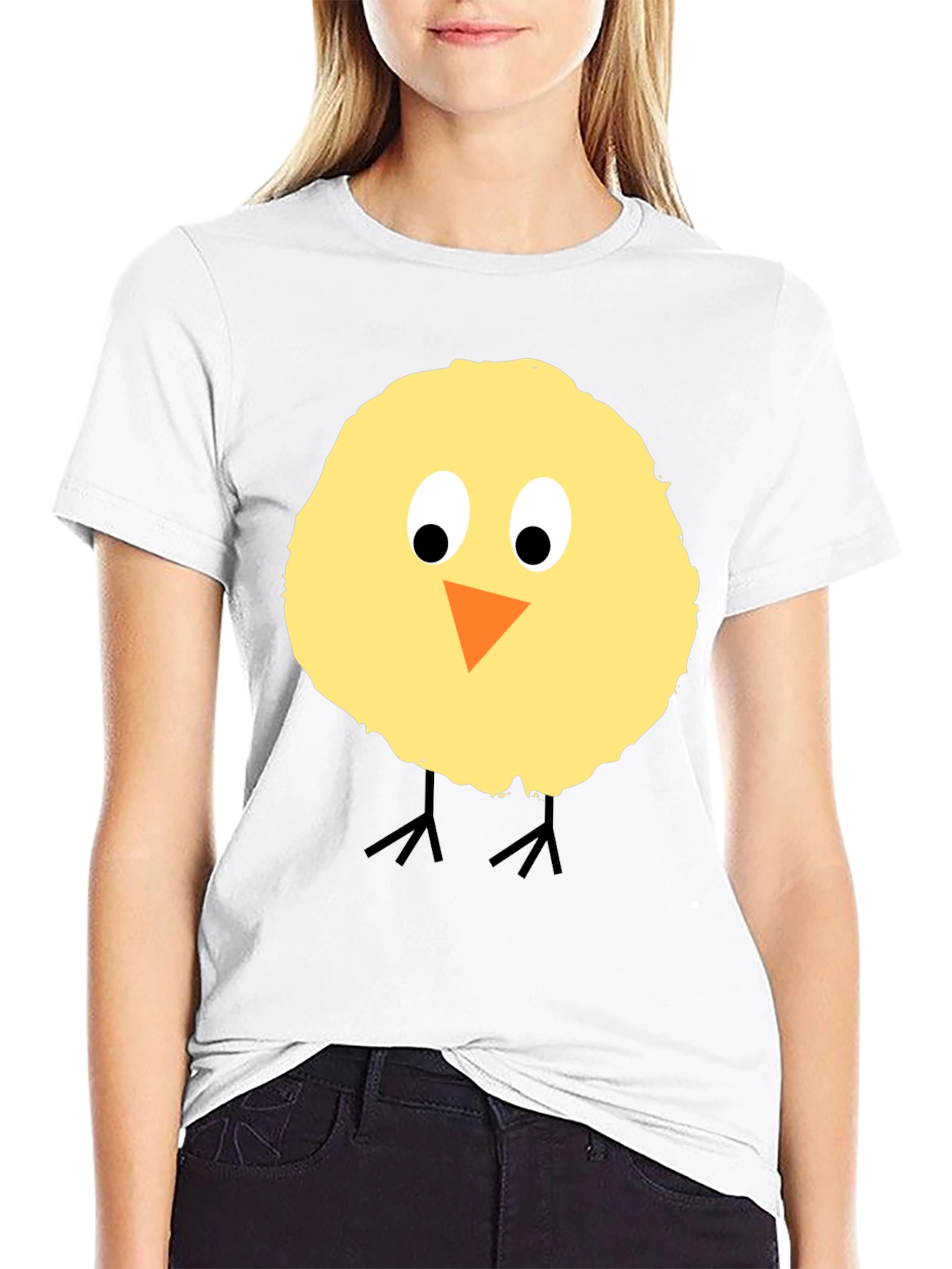 Black Cute Chick Graphic T-Shirt - Black Cotton Tee view 9