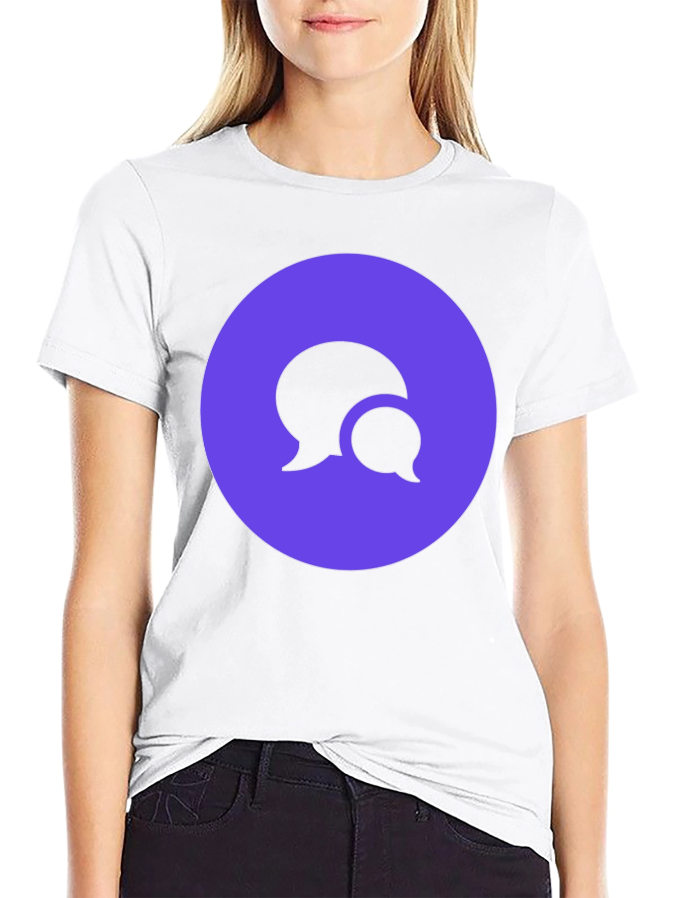 Black Stylish Black T-Shirt with Chat Bubble Design view 9