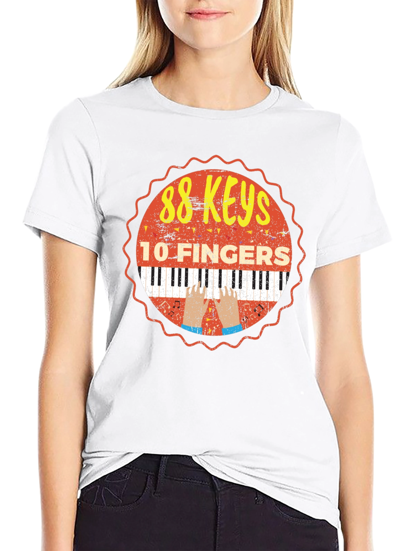 88 Keys 10 Fingers Graphic T-Shirt - Music Lover Tee - 9