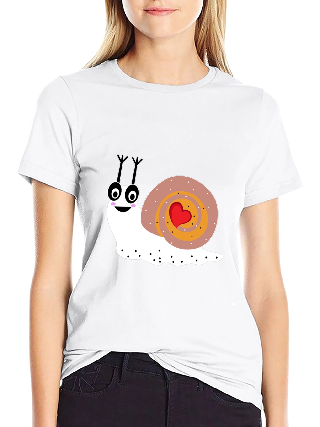Black Cute Snail Graphic Tee - Love Bug T-Shirt view 9