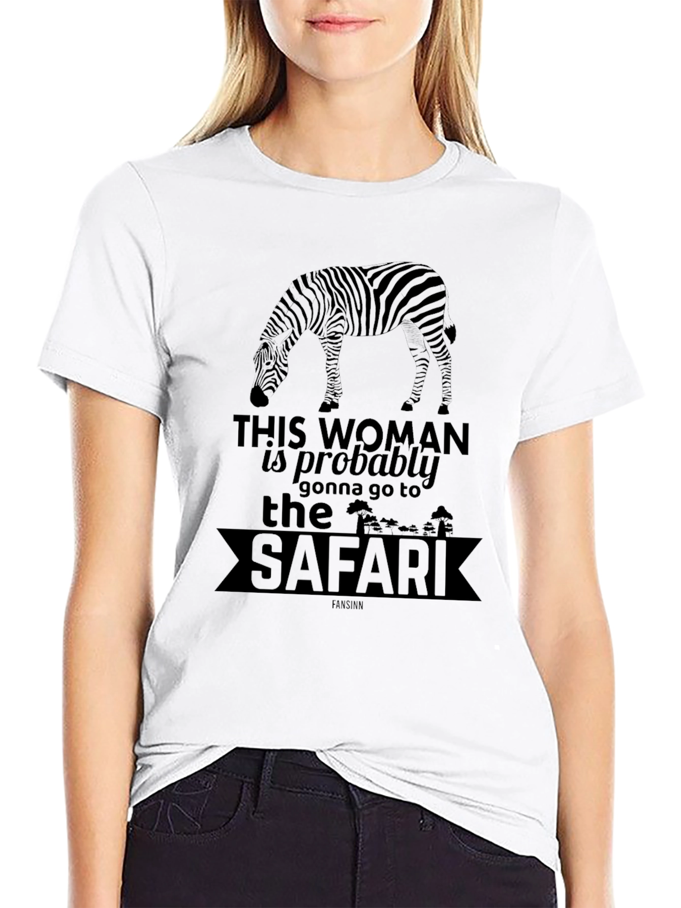 Black Safari Zebra Graphic T-Shirt - Unisex Black Tee view 9