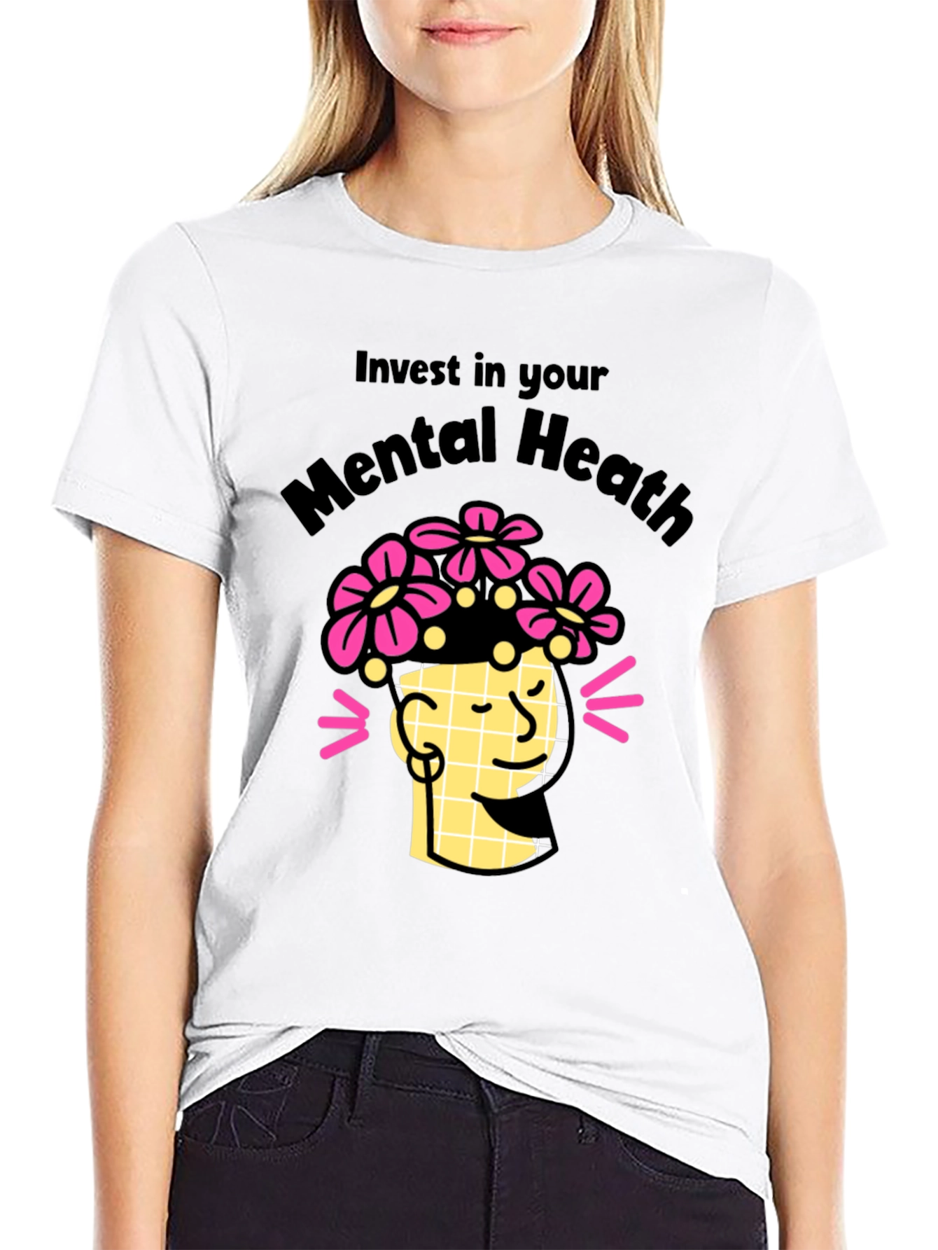 Black Invest in Your Mental Health T-Shirt view 9