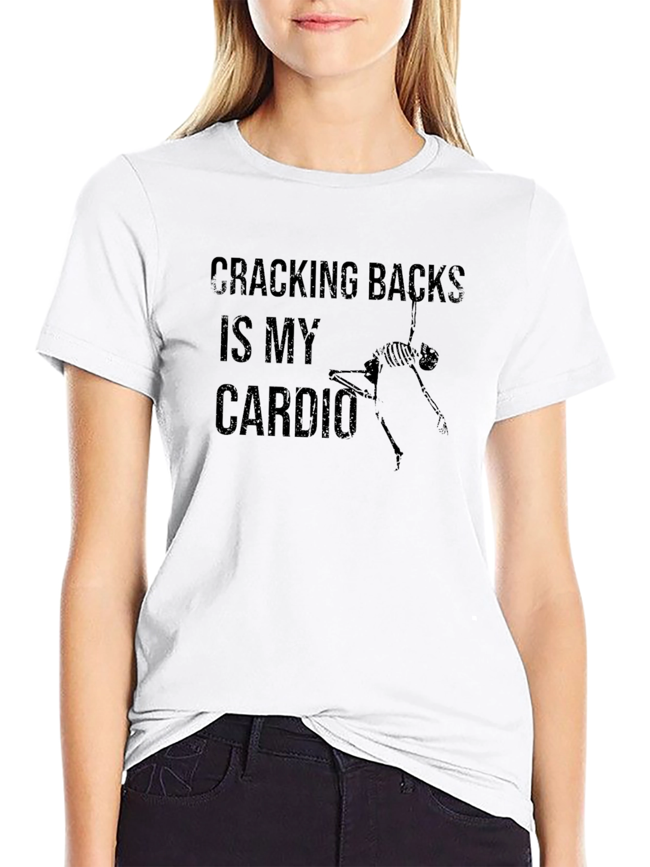 Black Cracking Backs Is My Cardio Black T-Shirt view 9