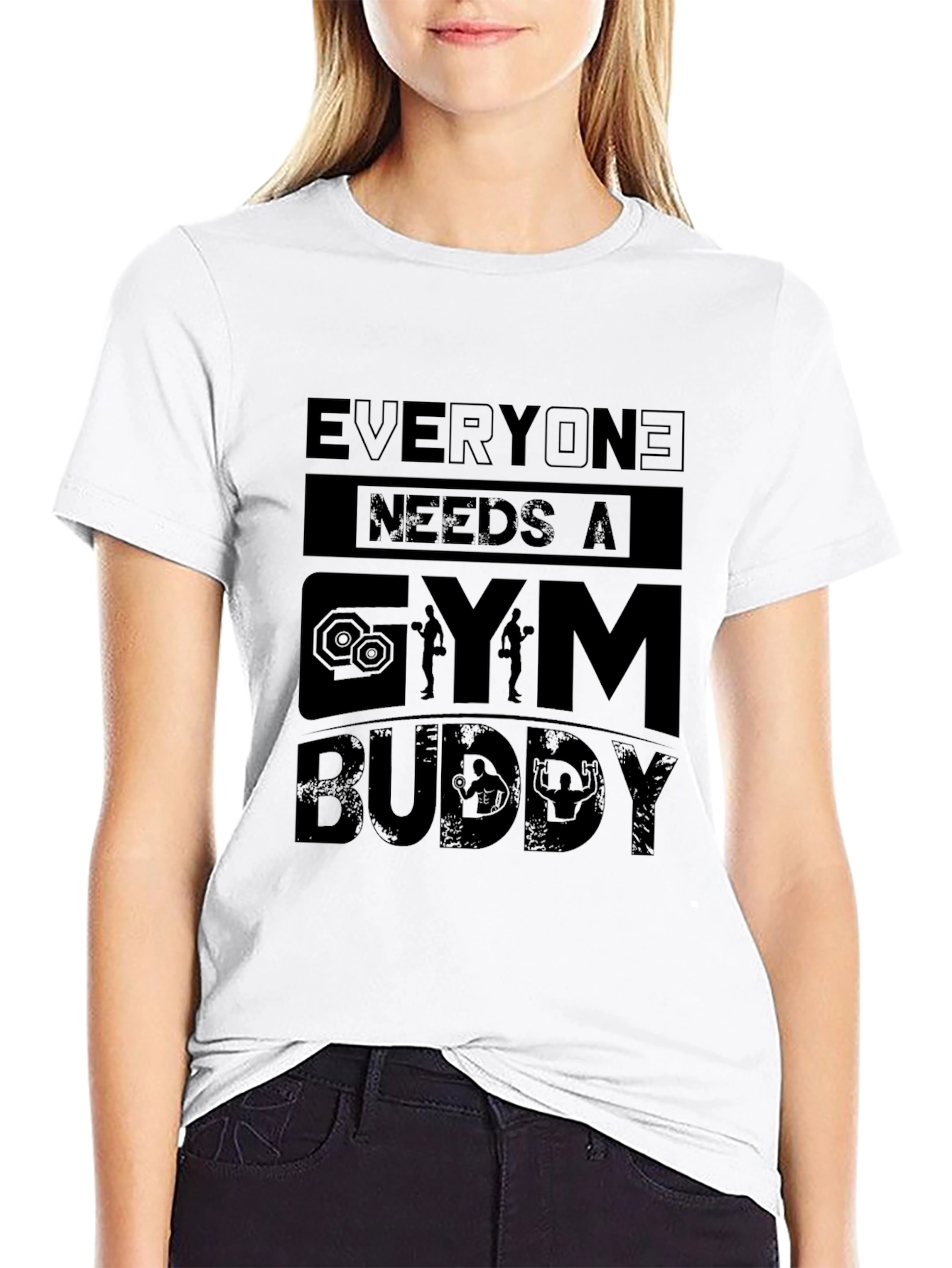 Black Gym Buddy T-Shirt - Everyone Needs One view 9