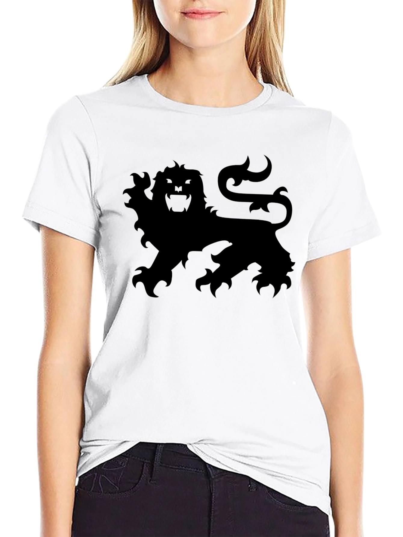 Black Lion Crest Graphic Tee - Black view 9