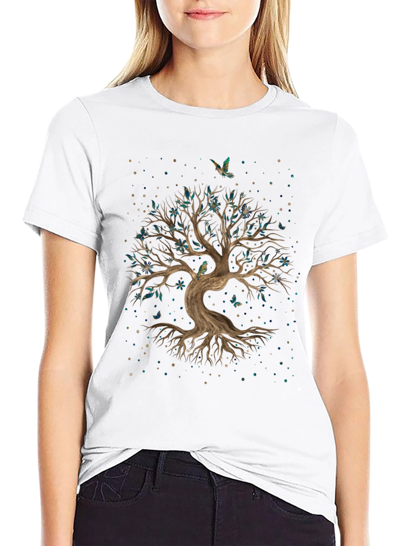 Black Enchanted Tree Graphic Tee - Nature Inspired Design view 9