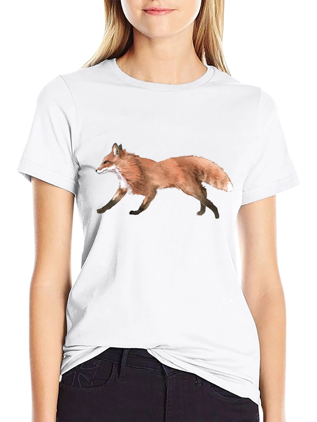 Black Fox Graphic Black T-Shirt - Nature Inspired Design view 9