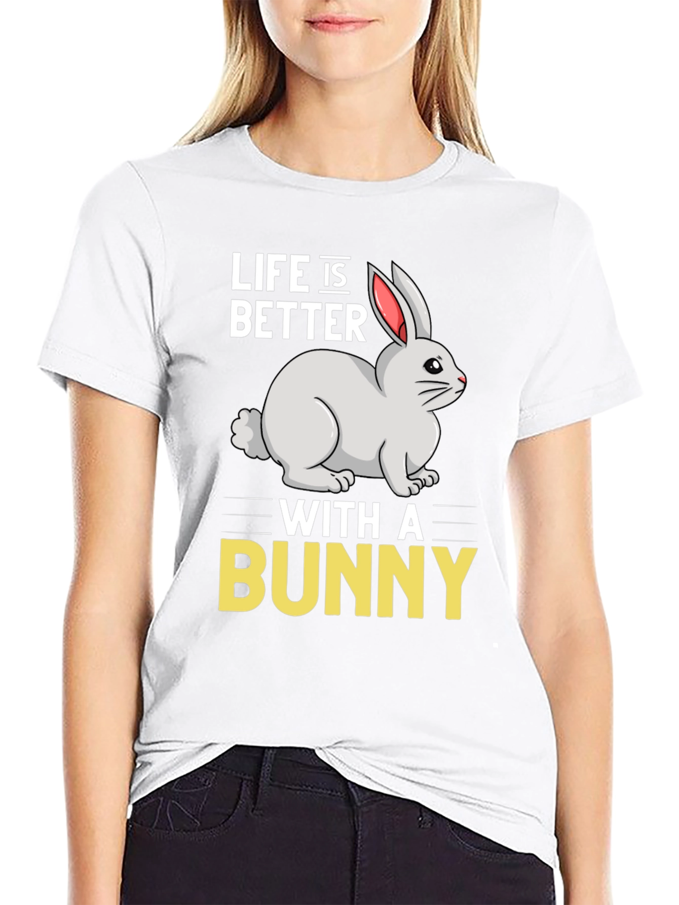 Black Life is Better with a Bunny Graphic T-Shirt view 9