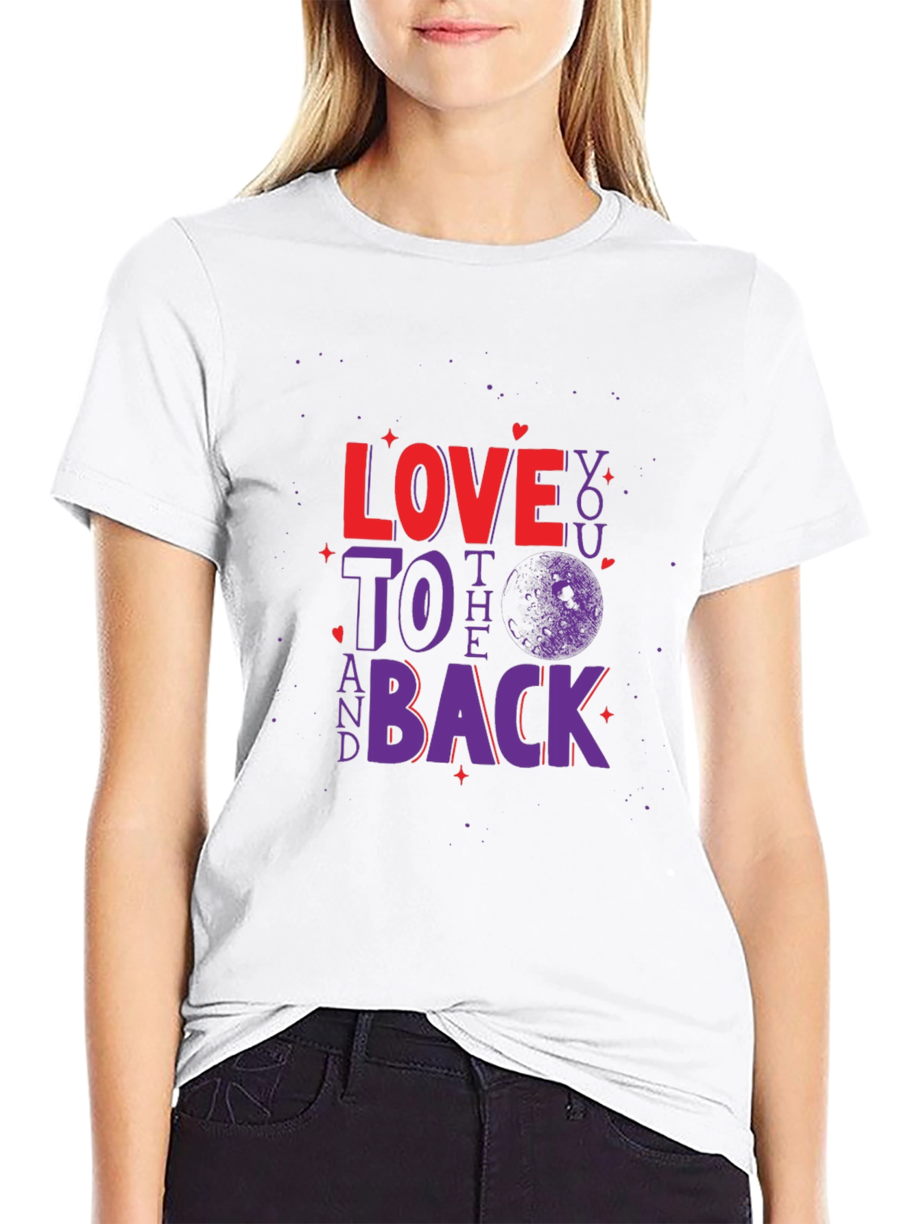 Black Love You To The Moon and Back Graphic Tee view 9