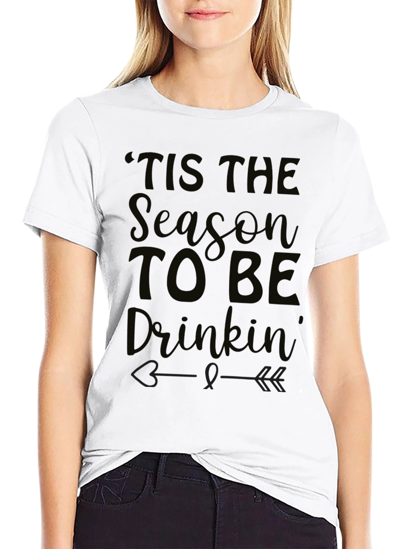 Black "Tis the Season to Be Drinkin'" Black T-Shirt view 9