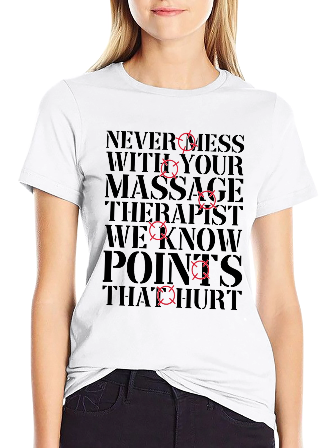 Black Massage Therapist T-Shirt: Never Mess With Us! view 9