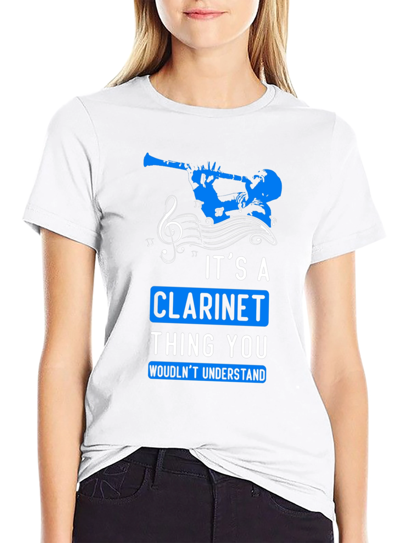 Black Clarinet Lover T-Shirt: It's a Clarinet Thing view 9