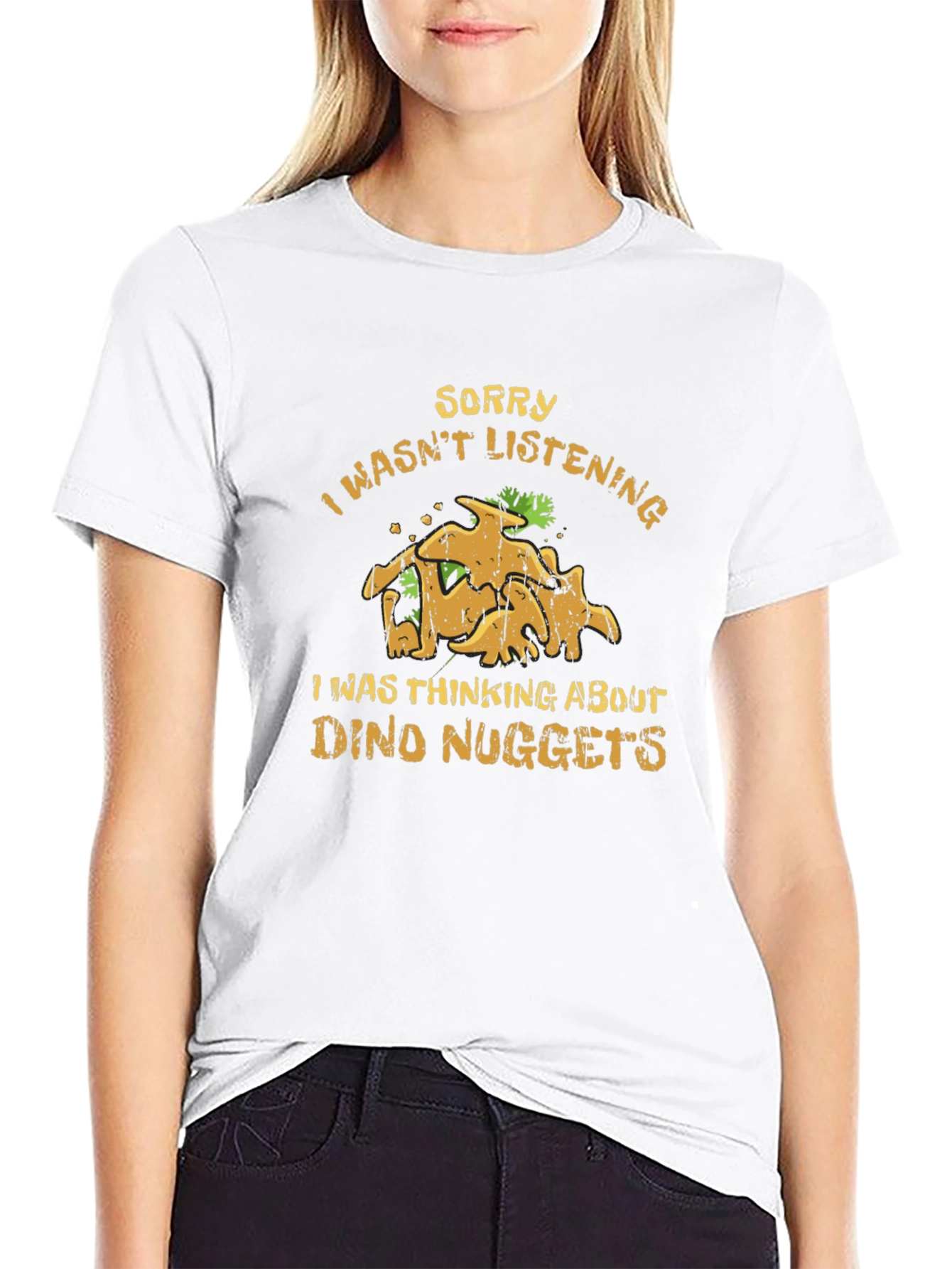 Black Dino Nuggets T-Shirt - Sorry Wasn't Listening view 9