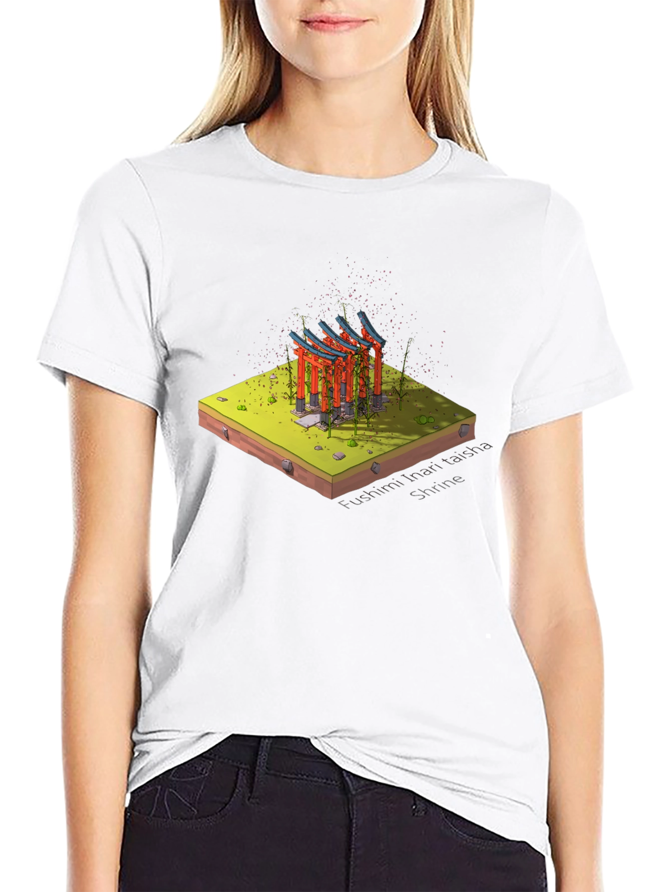 Black Fushimi Inari Shrine Graphic T-Shirt view 9
