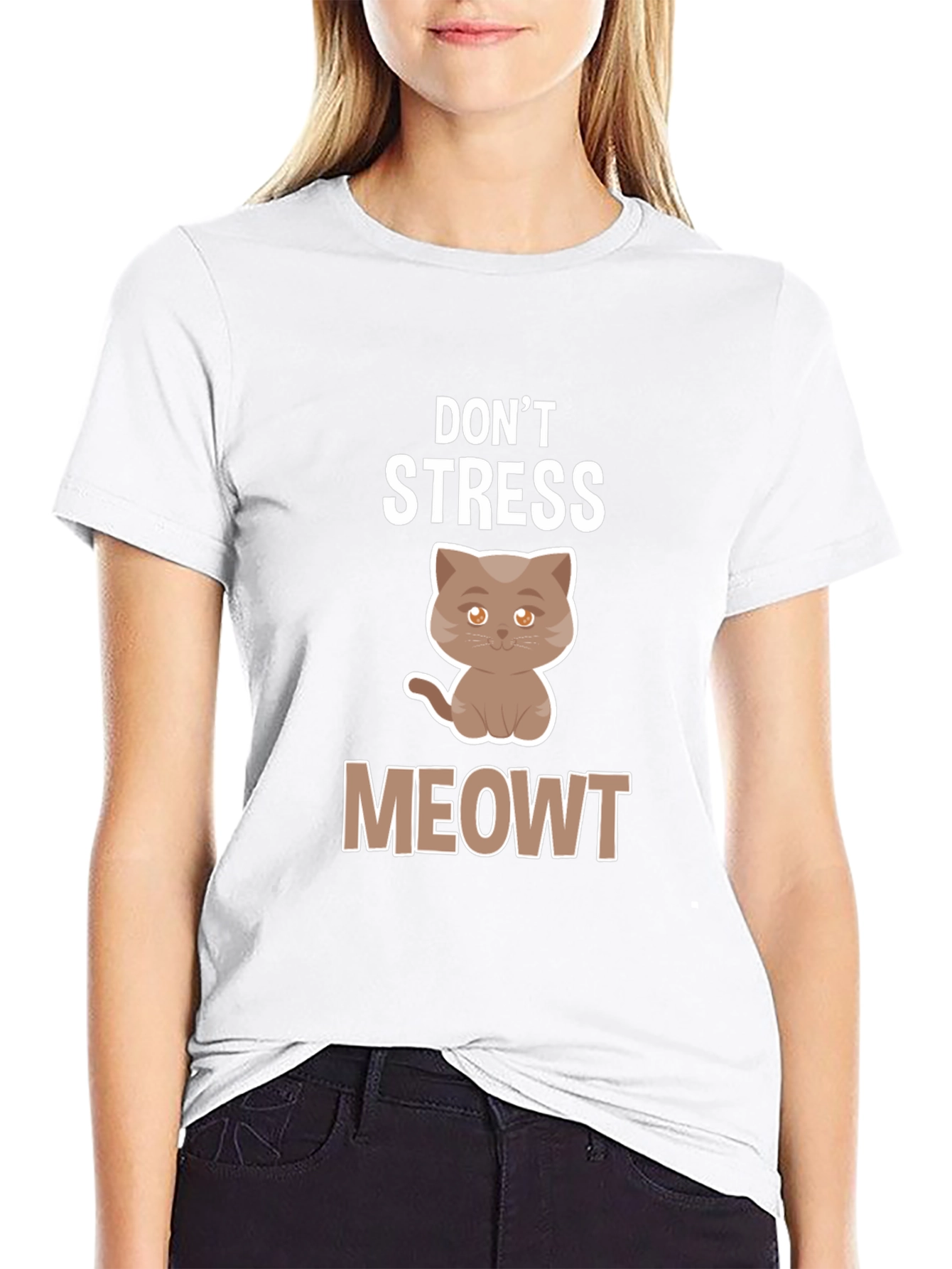 Black Don't Stress Meowt T-Shirt view 9