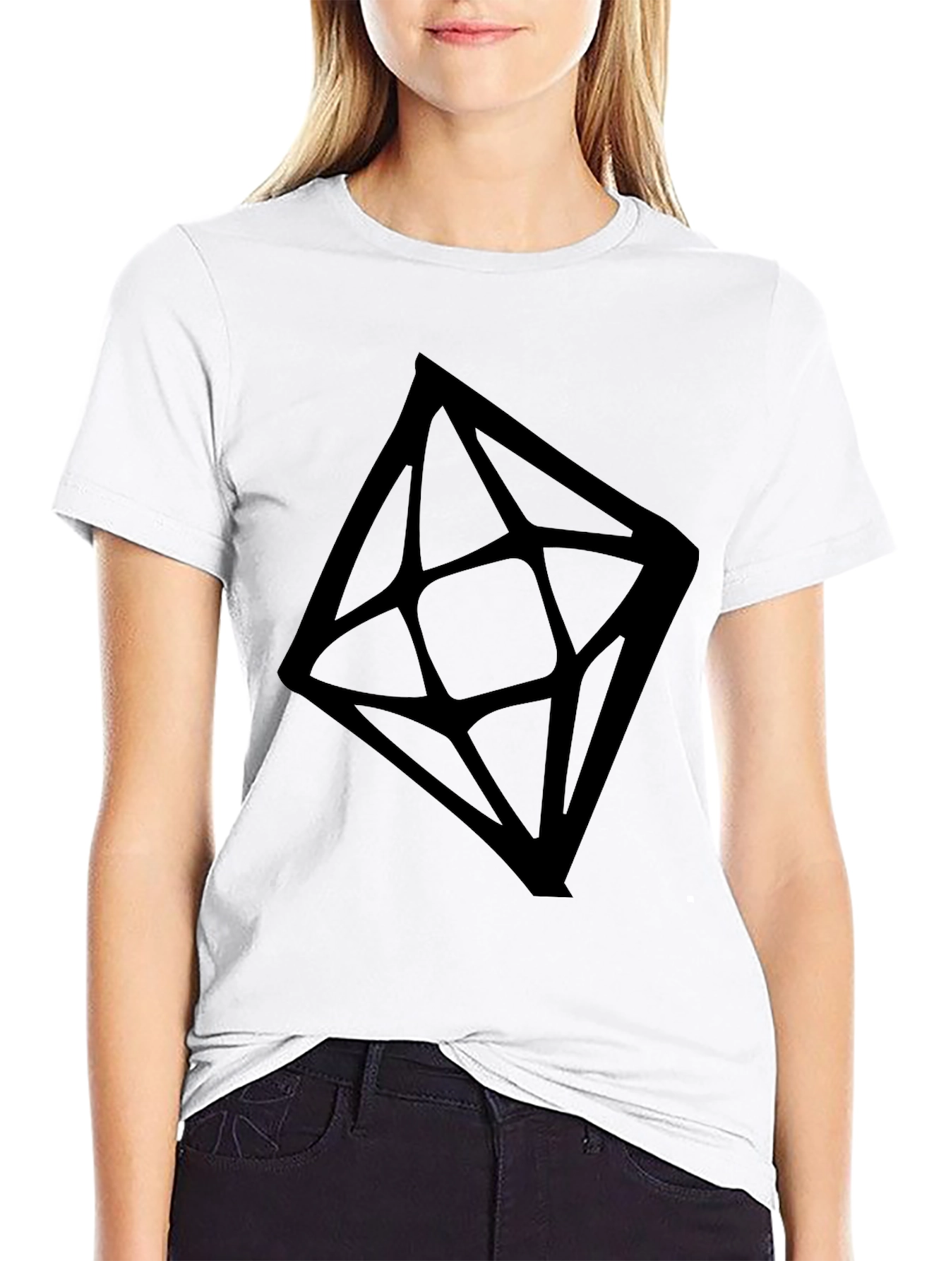 Black Geometric Black Tee - Modern Minimalist Style view 9