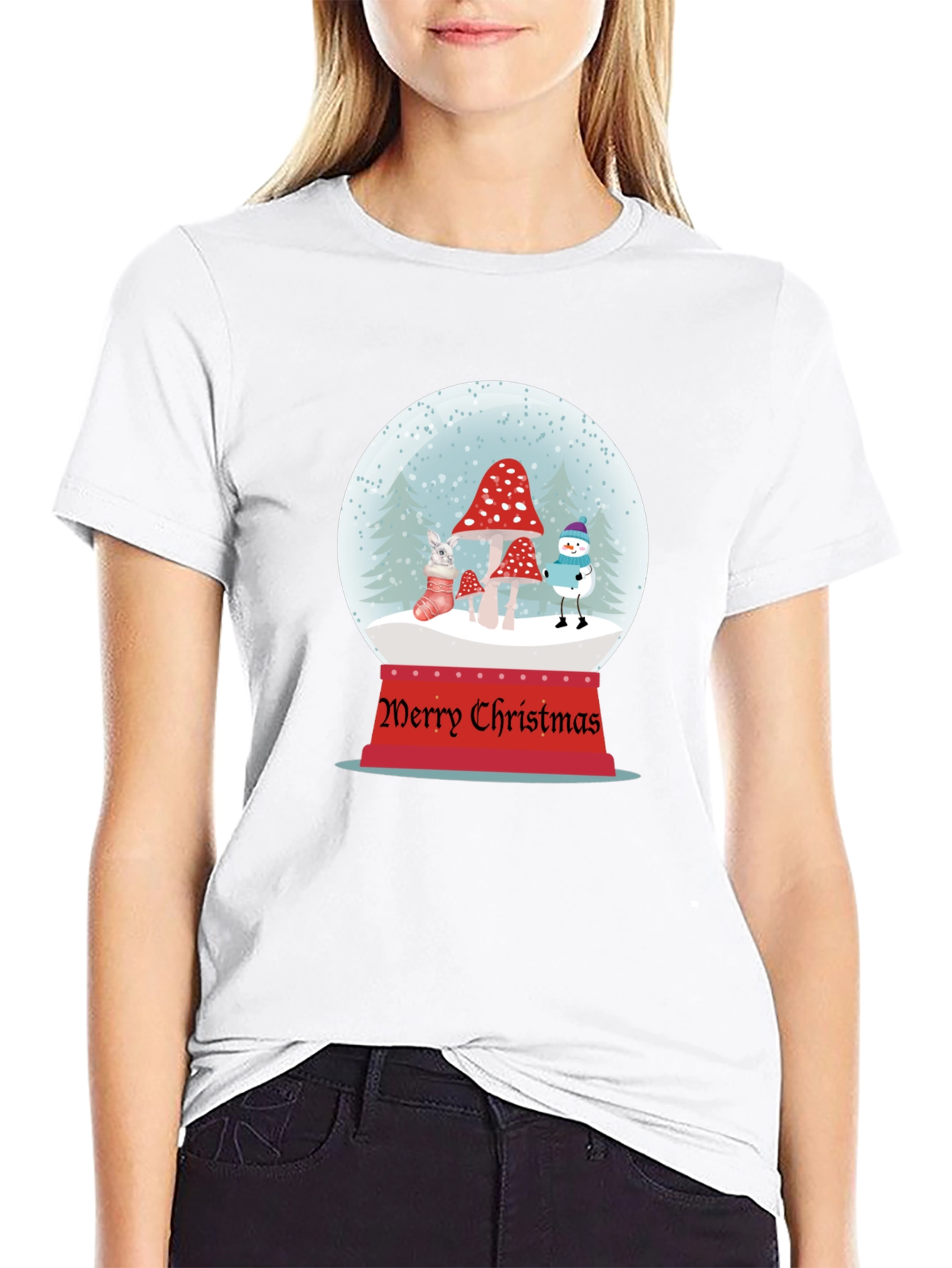 Black Christmas Snow Globe Graphic T-Shirt view 9