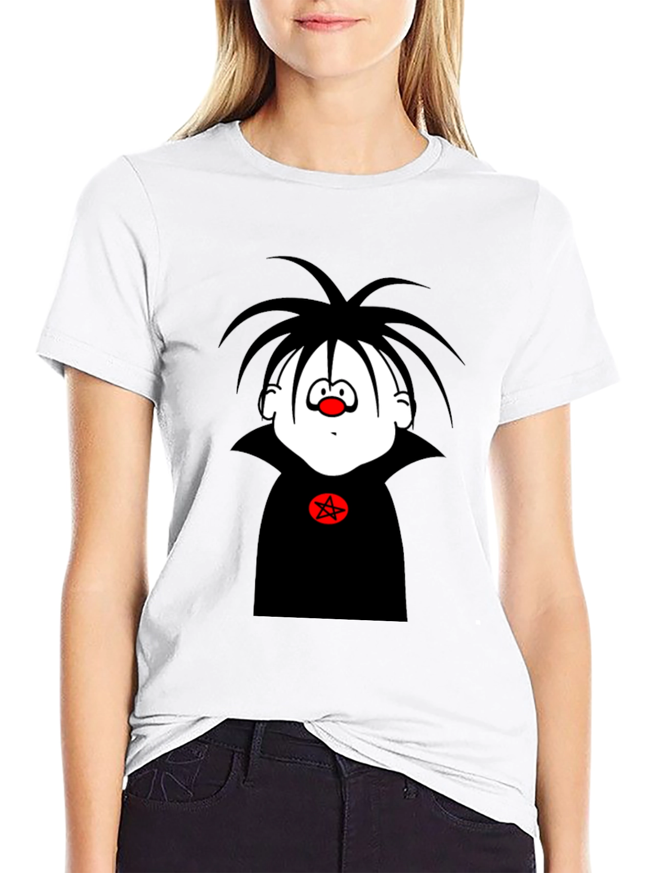 Black Cartoon Vampire T-Shirt - Men's Black Graphic Tee view 9