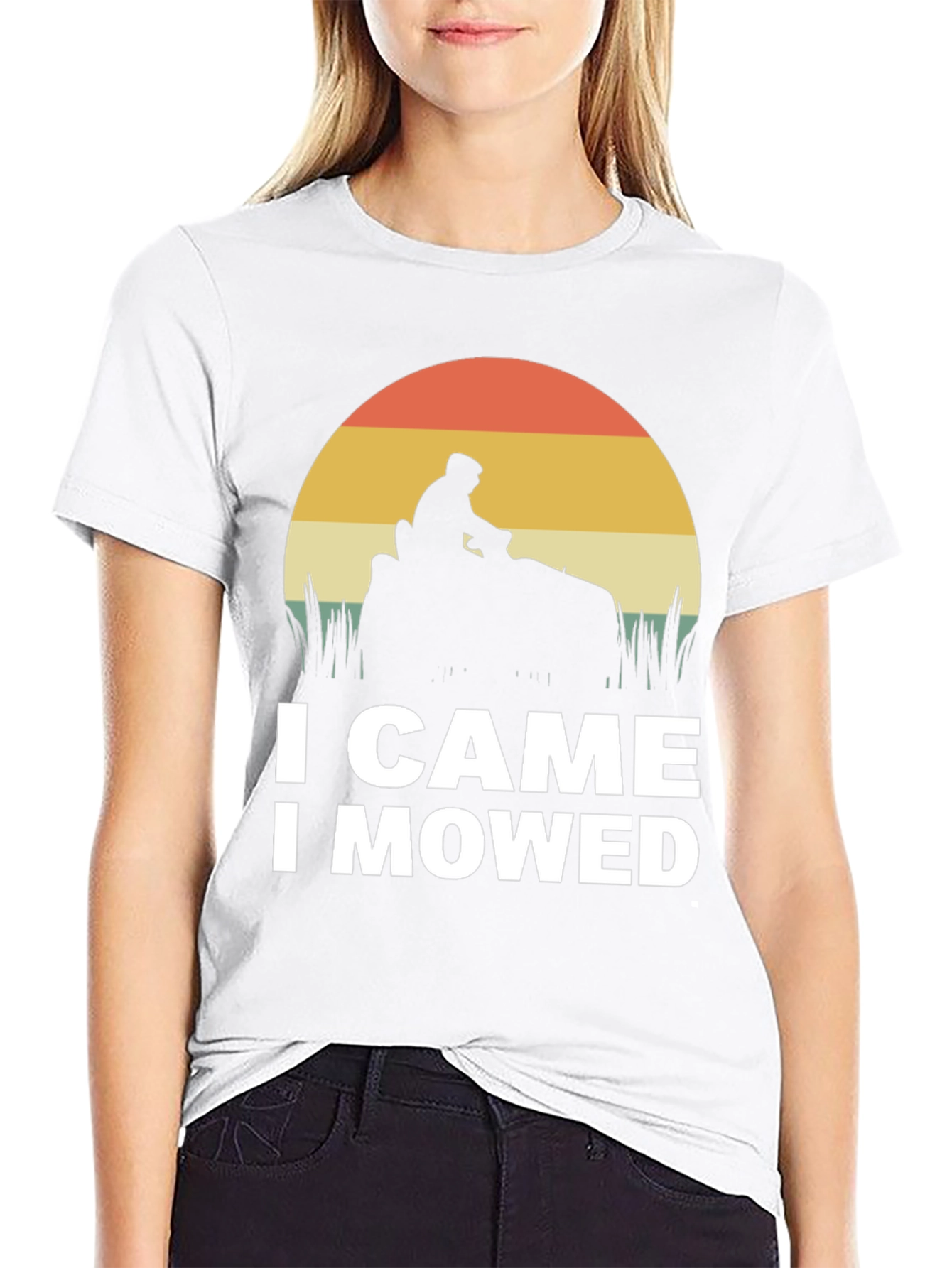 Black I Came I Mowed T-Shirt - Funny Lawn Mowing Tee view 9