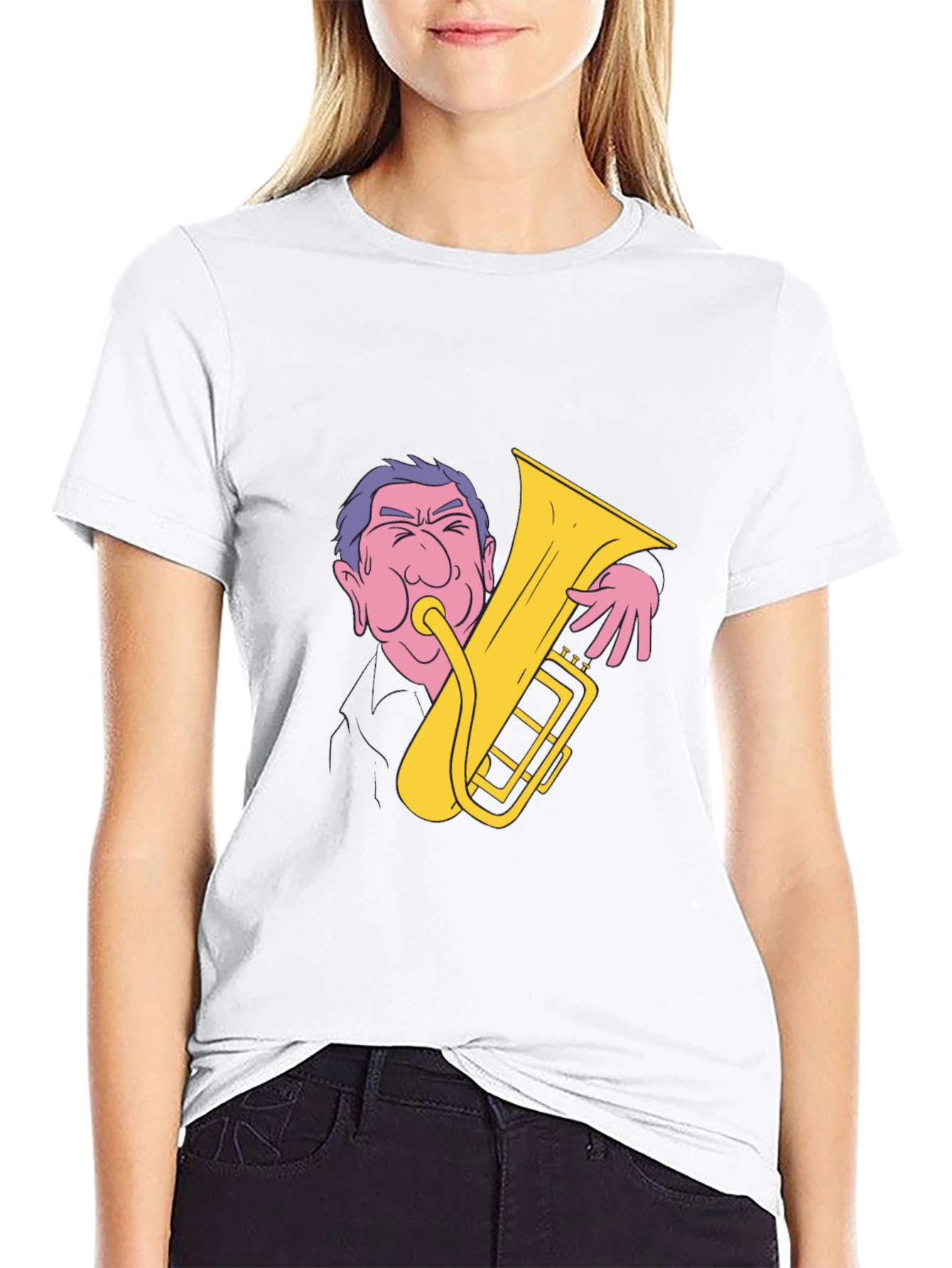 Black Man Playing Tuba Graphic T-Shirt view 9