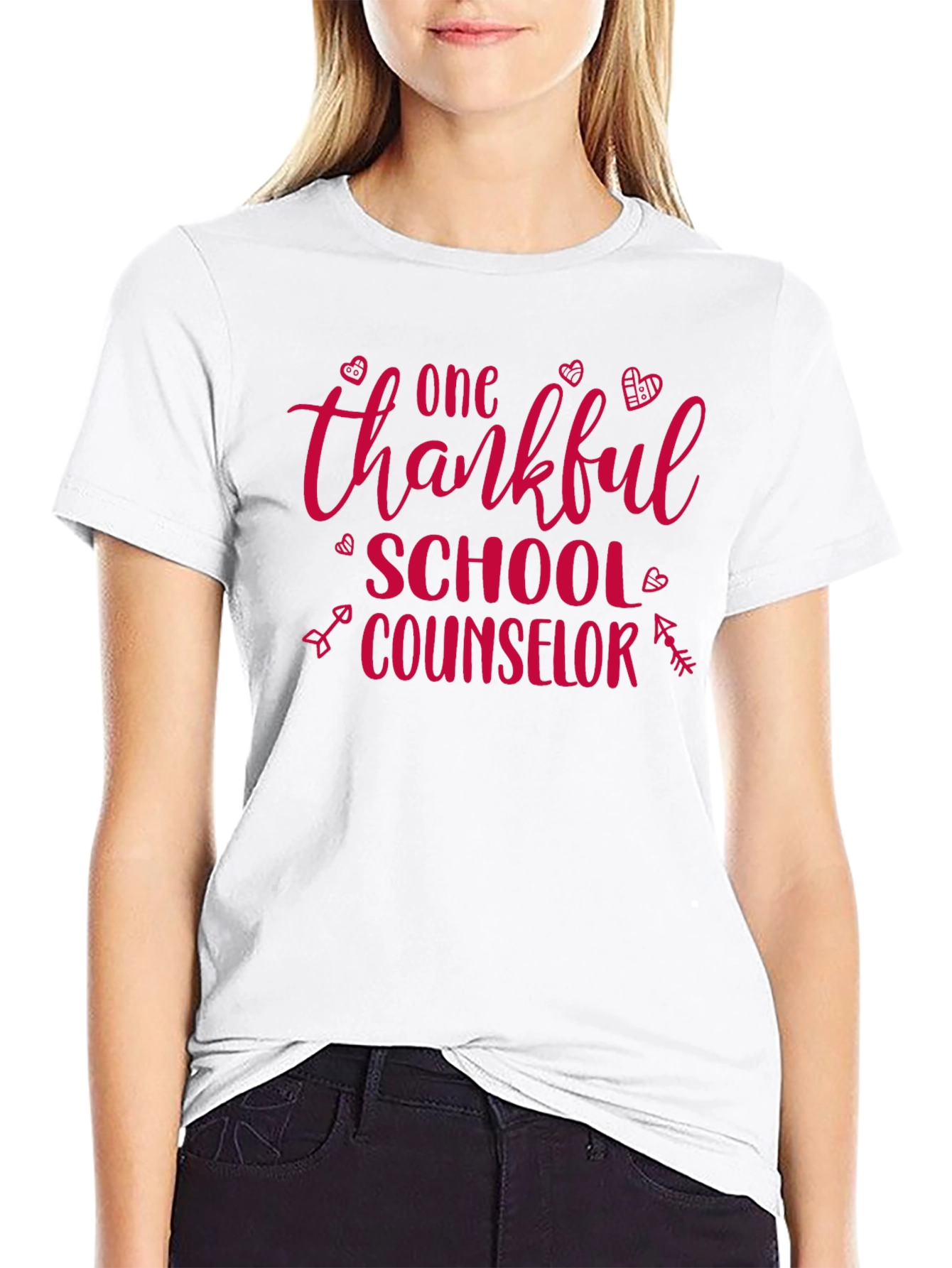 Black Thankful School Counselor T-Shirt view 9