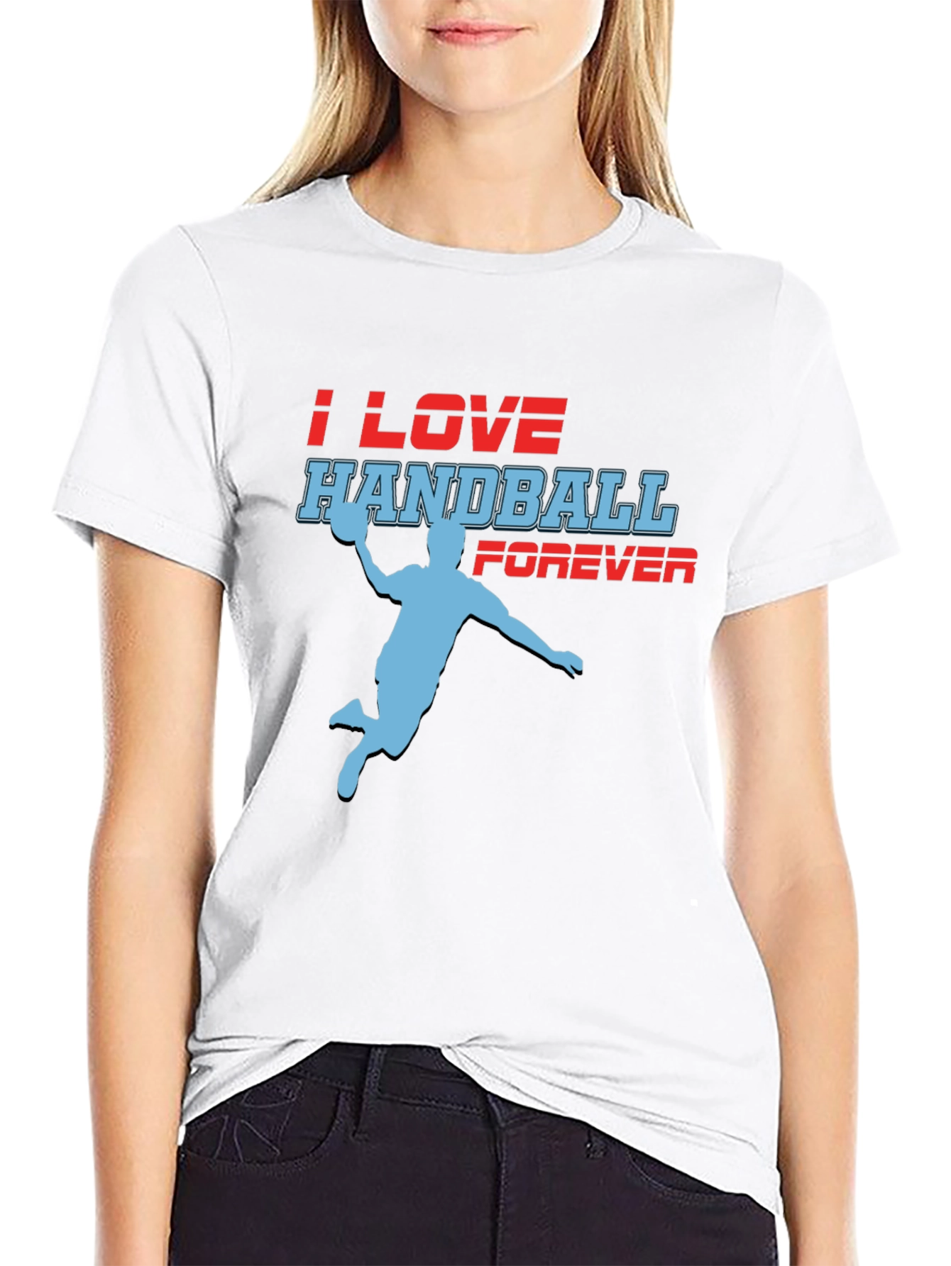 Black Handball Fan T-Shirt - I Love Handball Forever view 9