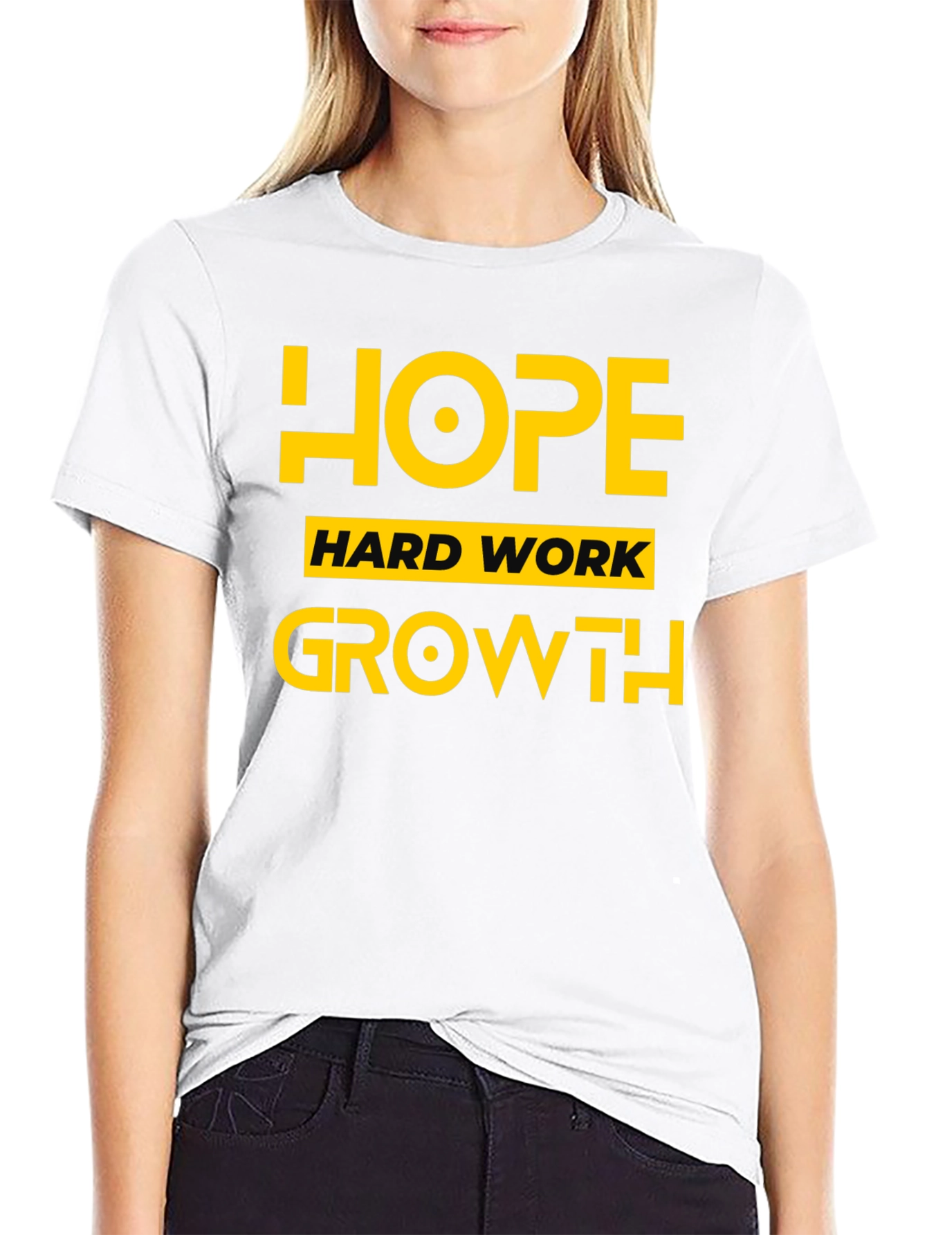 Black Hope Hard Work Growth T-Shirt view 9