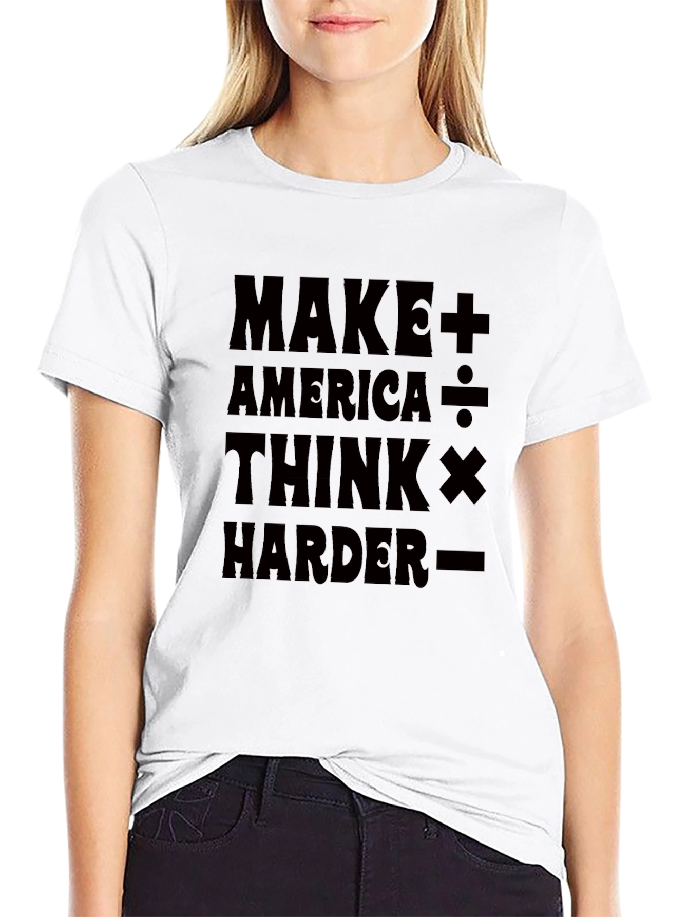 Black Make America Think Harder Graphic T-Shirt view 9