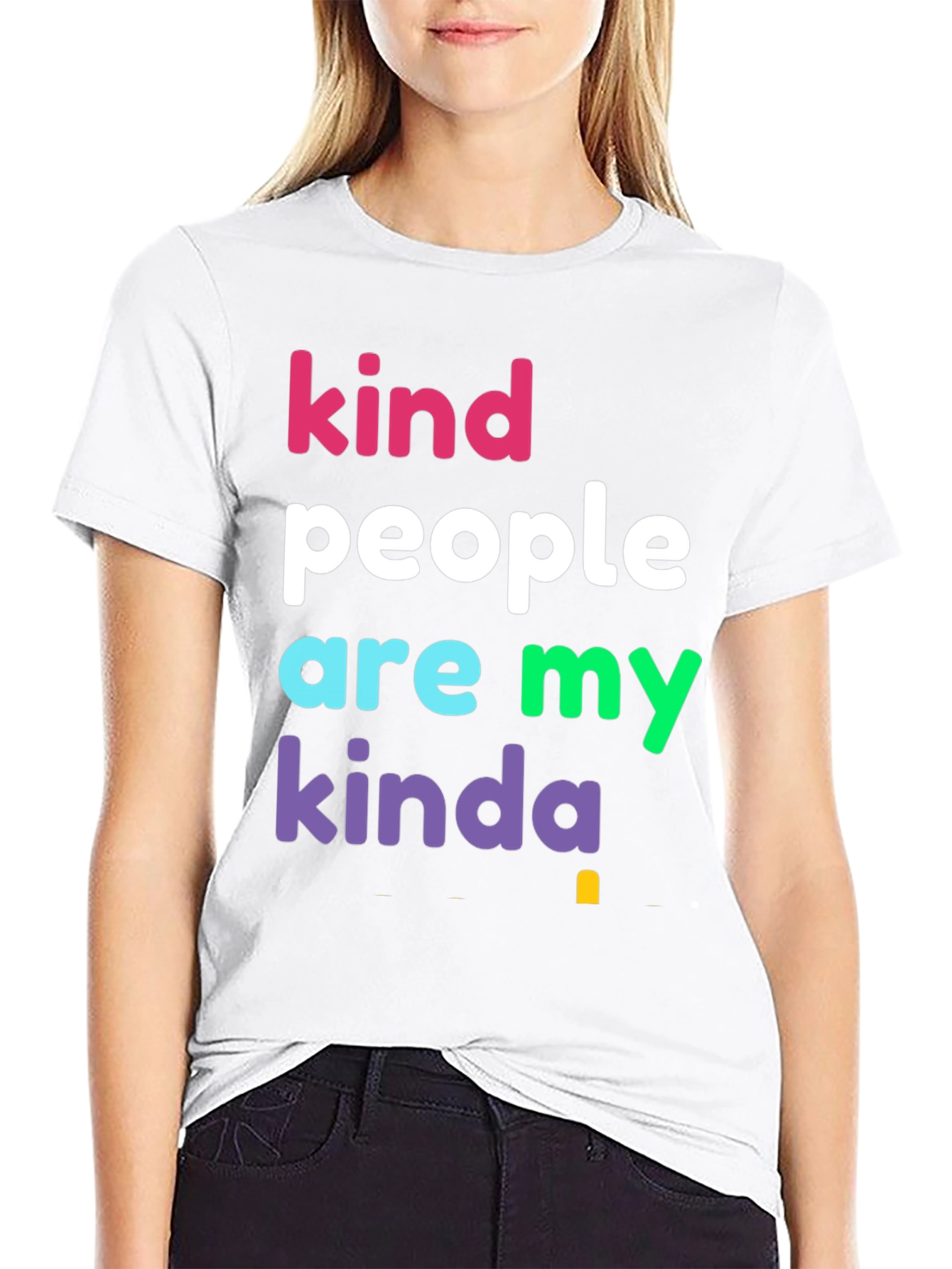 Black Kind People T-Shirt - Colorful Graphic Tee view 9