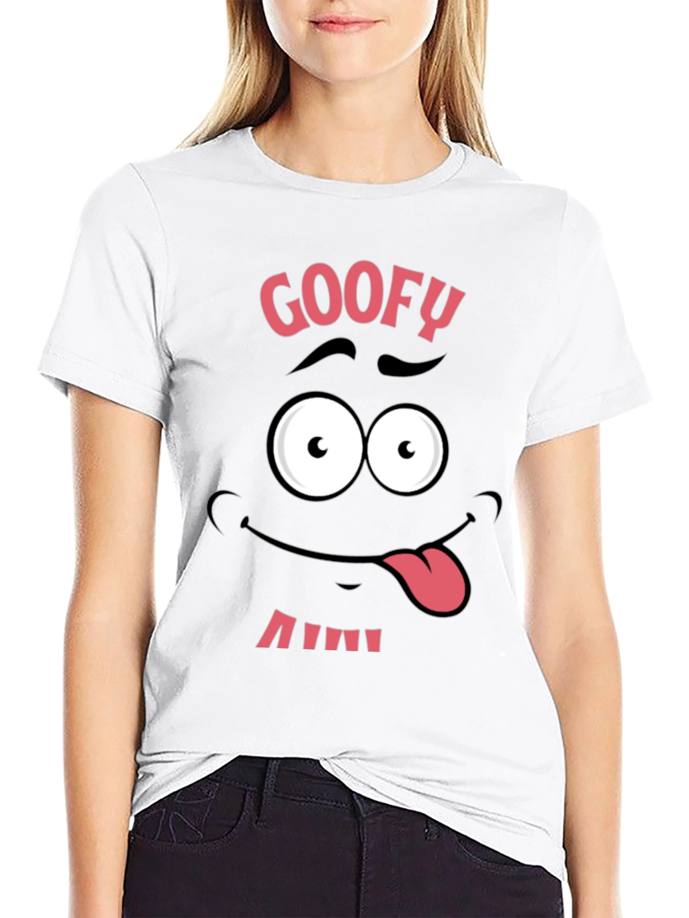 Black Funny Goofy Face Graphic Tee - Black view 9