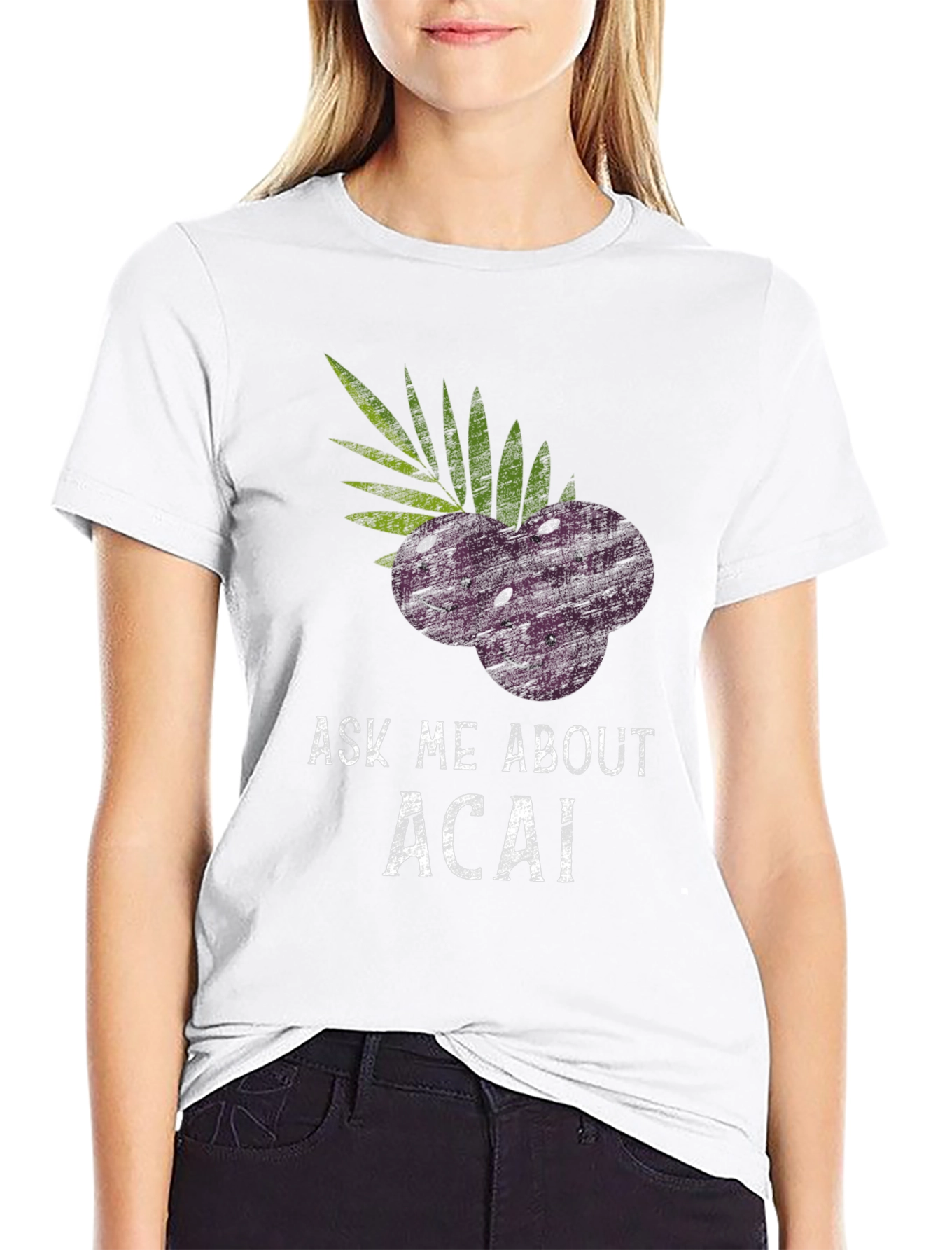 Black Ask Me About Acai Black T-Shirt view 9