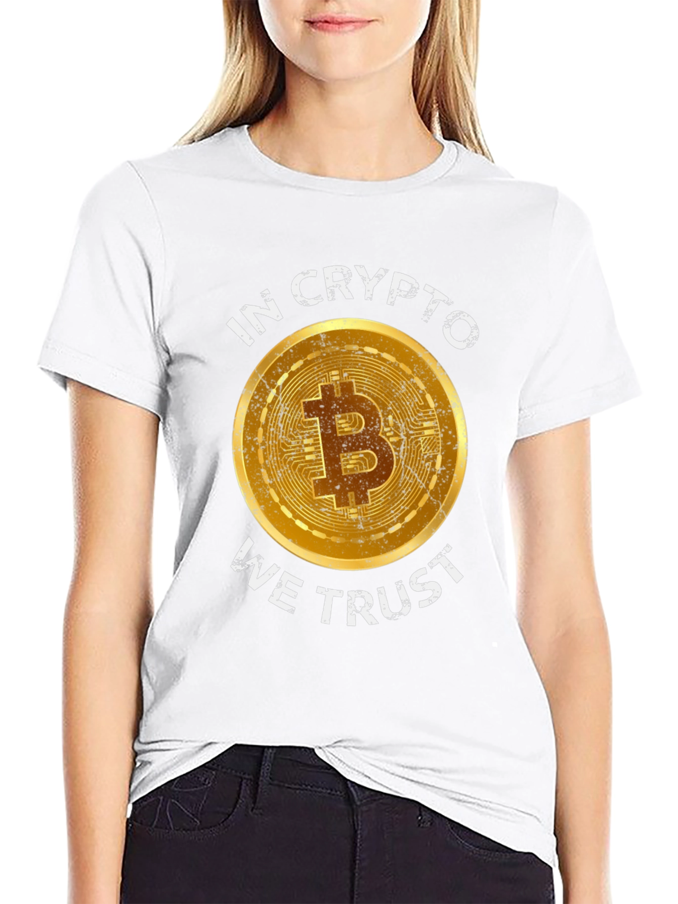 Black Crypto Enthusiast Bitcoin T-Shirt - "In Crypto We Trust" view 9