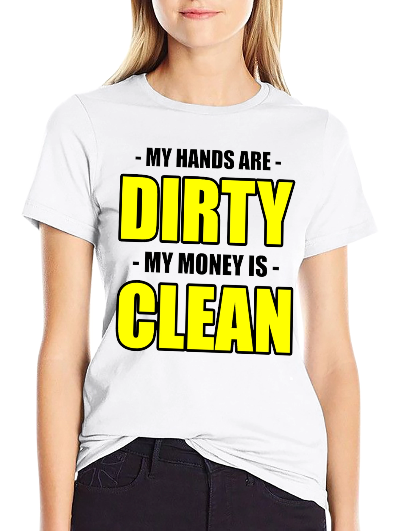 Black Dirty Hands Clean Money Graphic Tee view 9