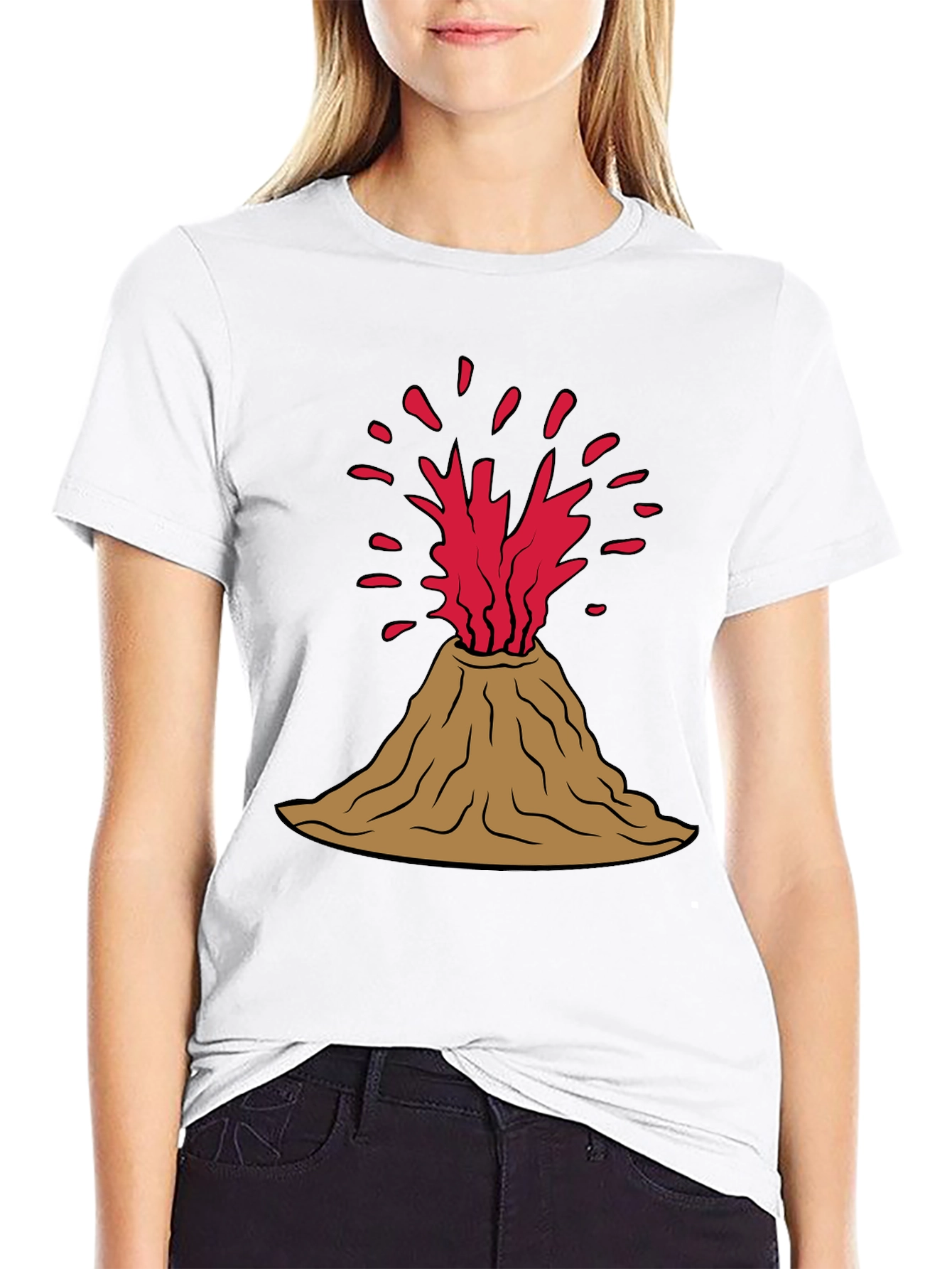 Black Volcano Graphic T-Shirt - Erupting Style! view 9