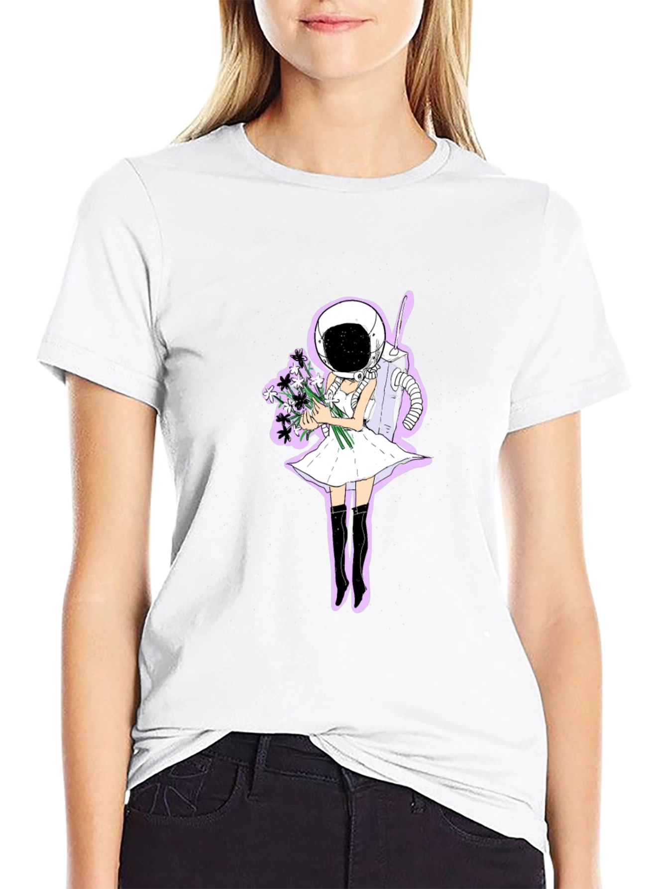 Black Astronaut Girl T-Shirt view 9