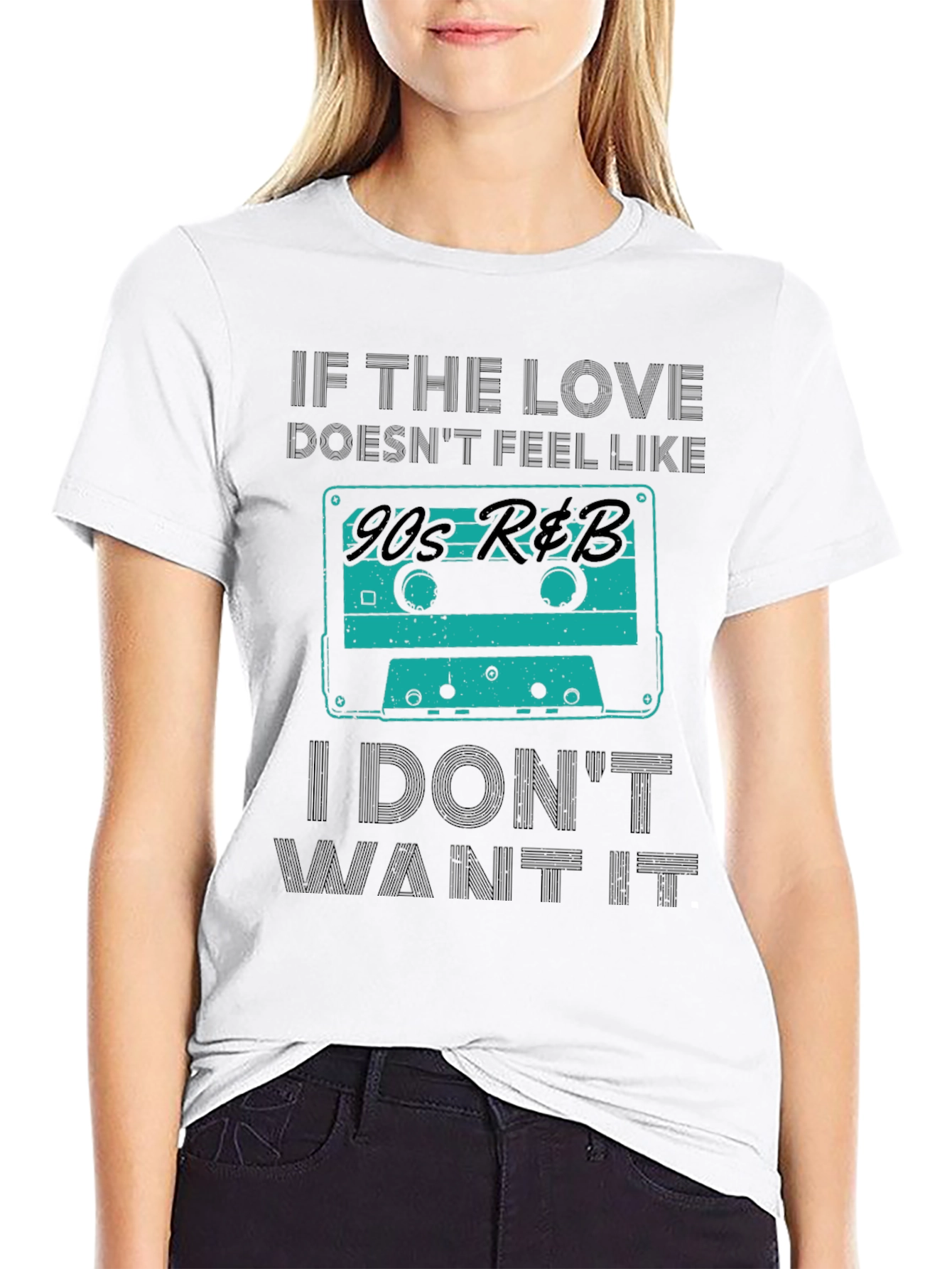 Black 90s R&B Cassette Tape Graphic Tee - Cool Retro Style view 9