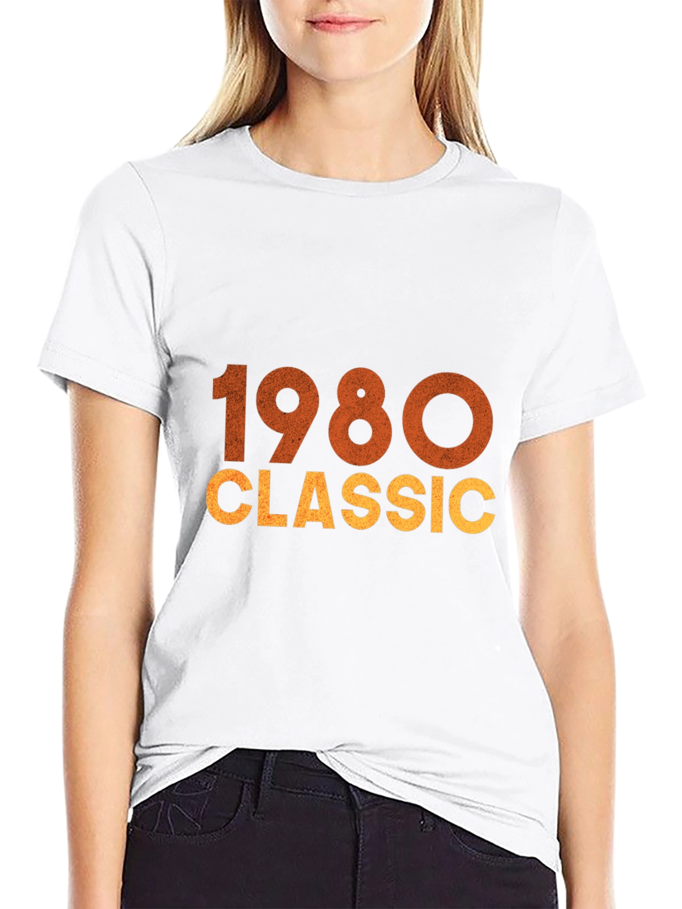 Black 1980 Classic Graphic Tee - Vintage Style view 9