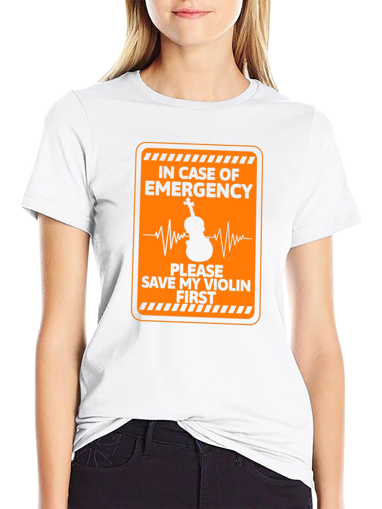 Black Emergency Save My Violin First Black T-Shirt view 9