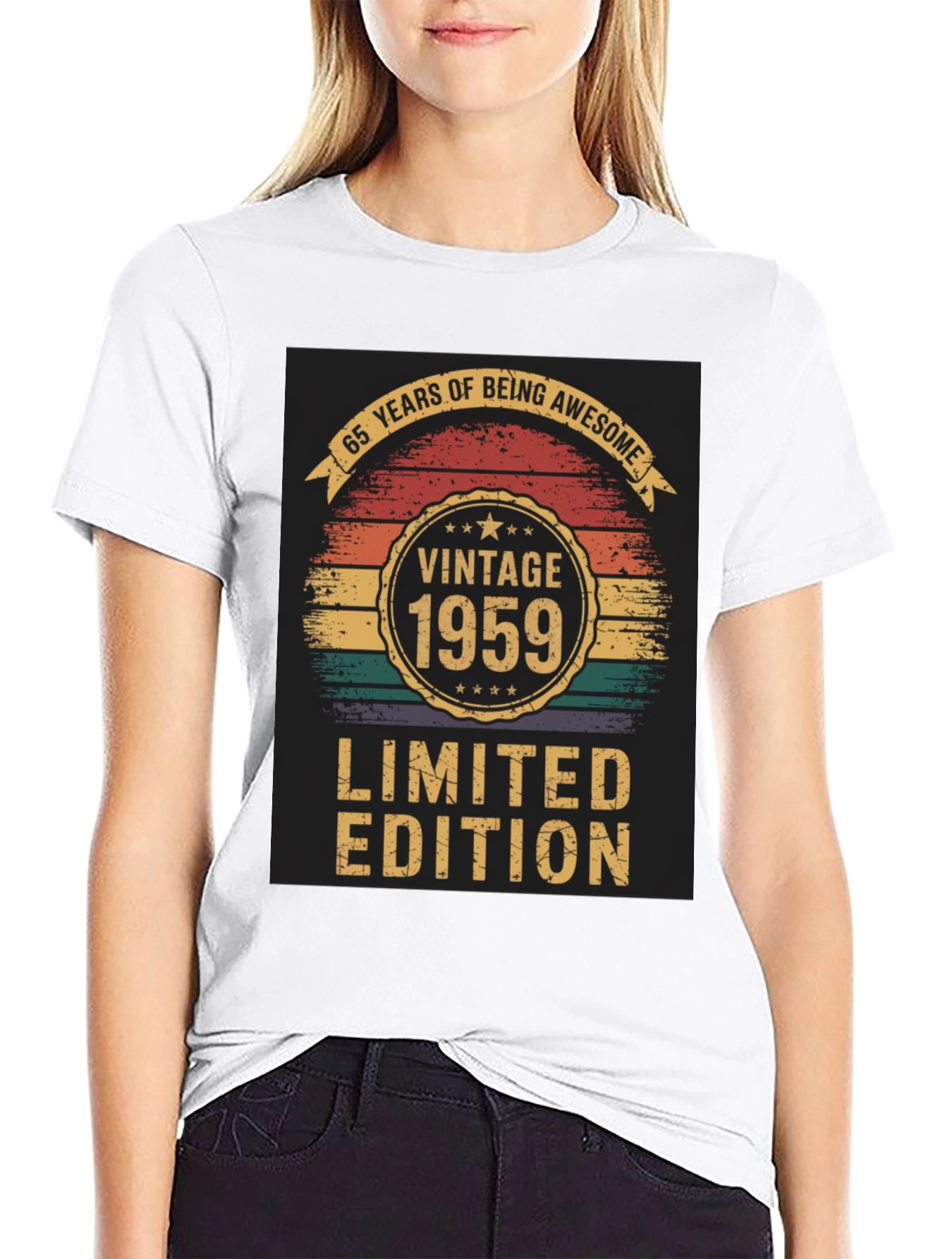 Black Vintage 1959 Limited Edition 65th Birthday T-Shirt view 9
