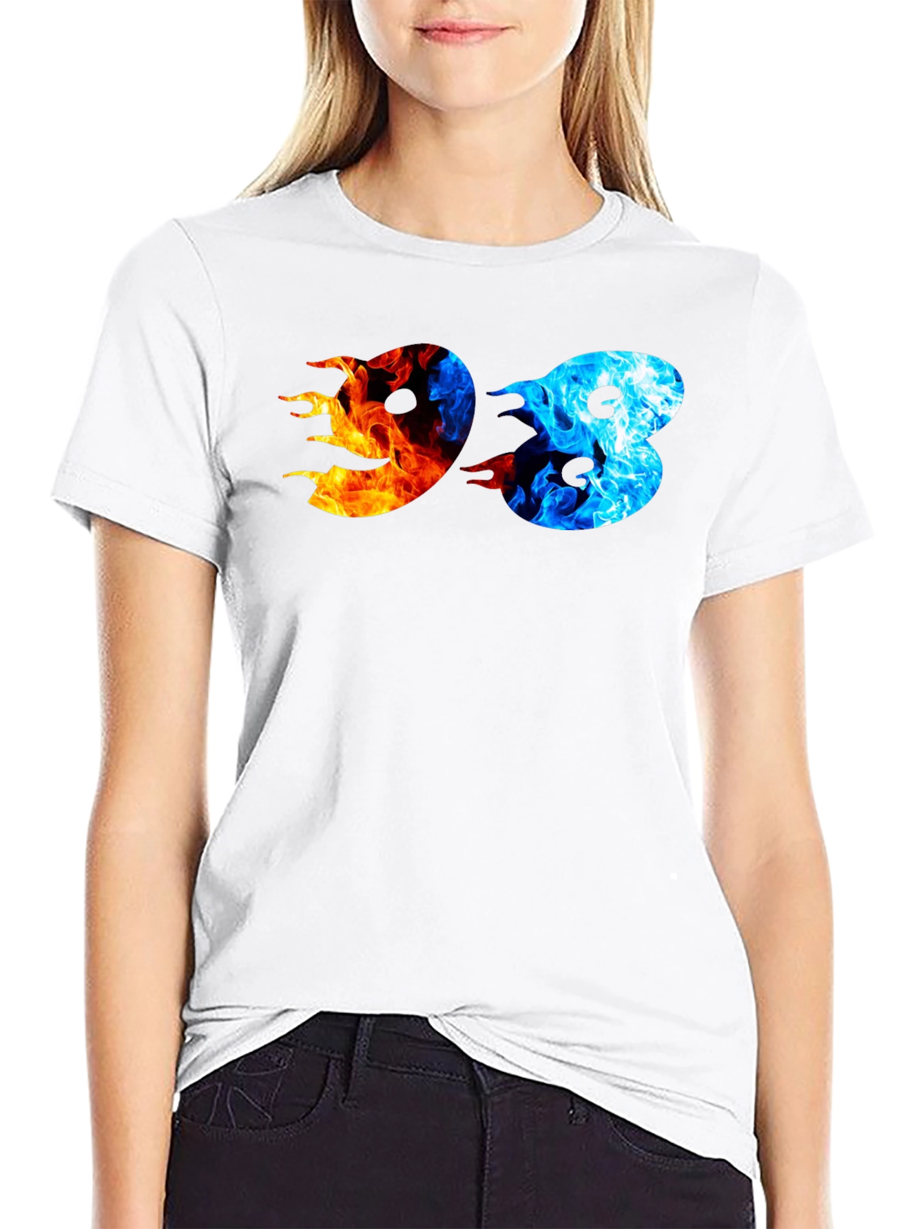 Black Fire and Ice 98 Graphic T-Shirt view 9