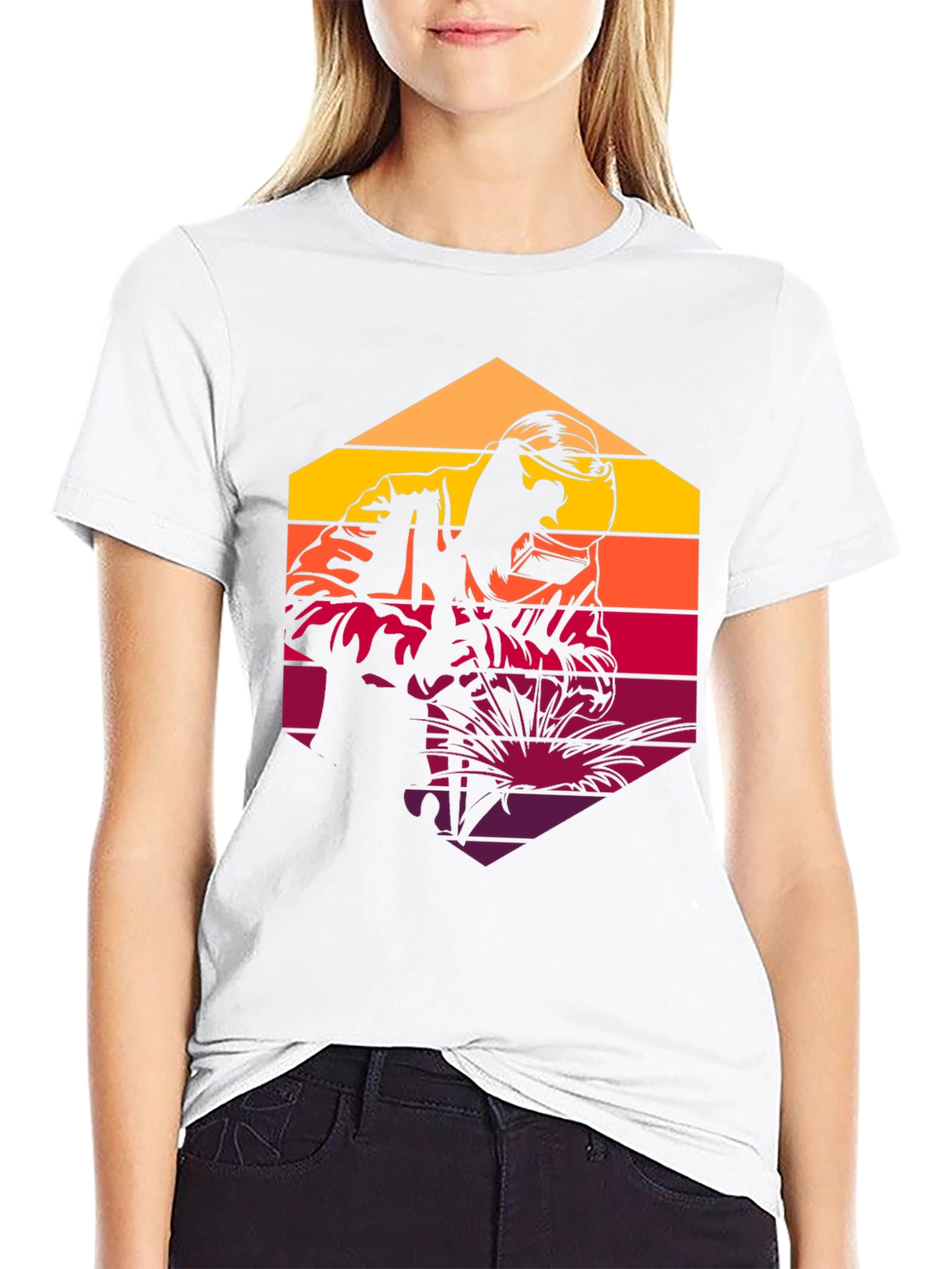 Black Retro Welder Graphic T-Shirt - Black view 9