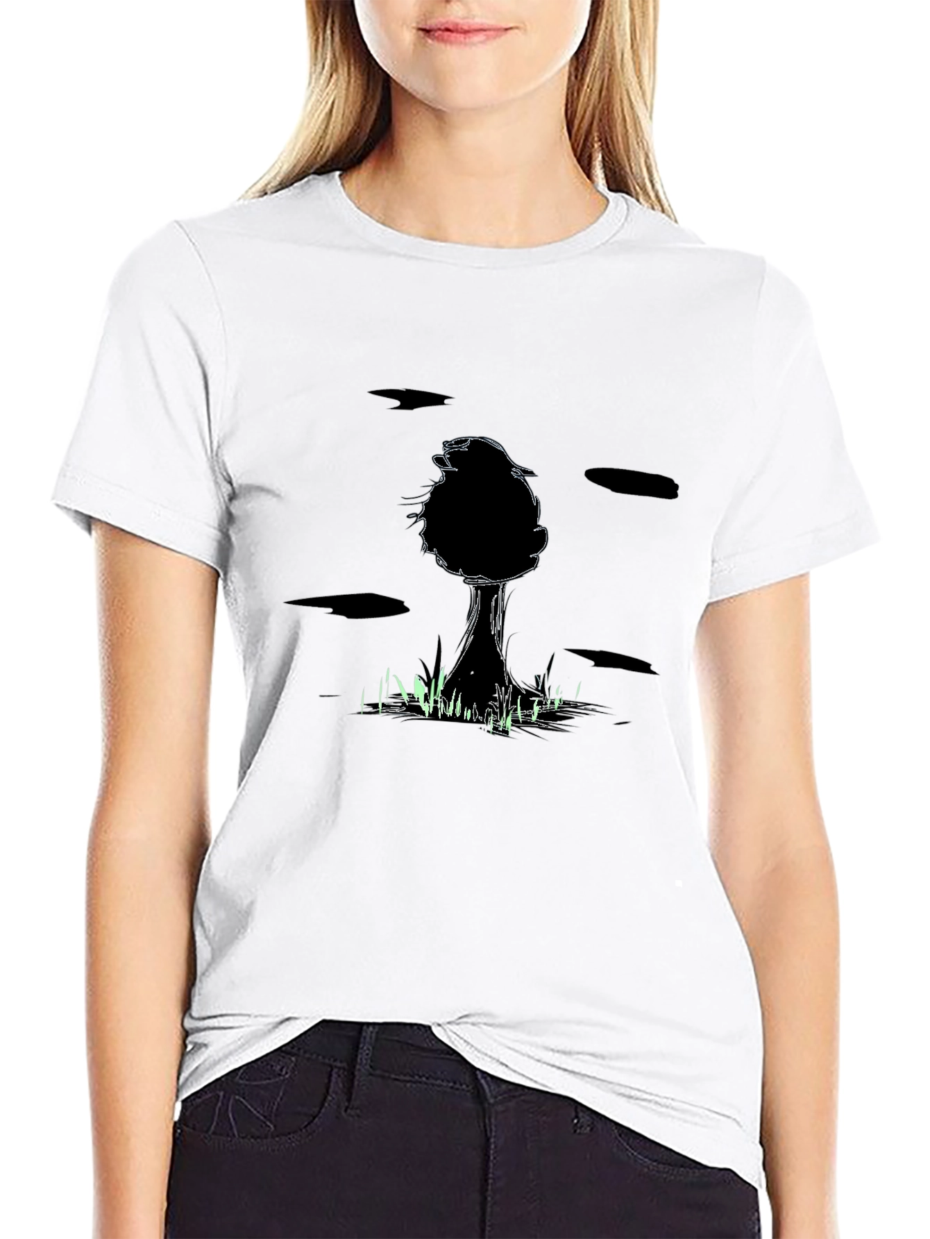 Black Men's Black Tree Graphic Tee view 9