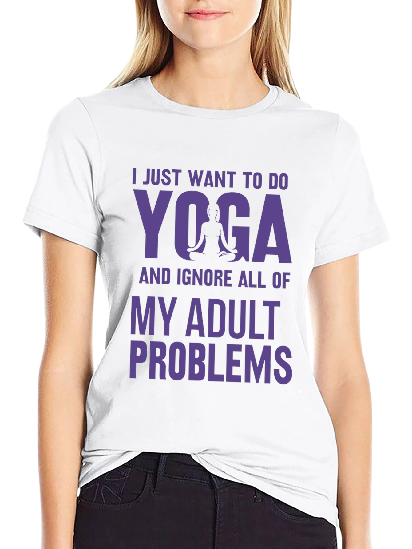 Black Yoga Adult Problems Tee - Relaxation Shirt view 9