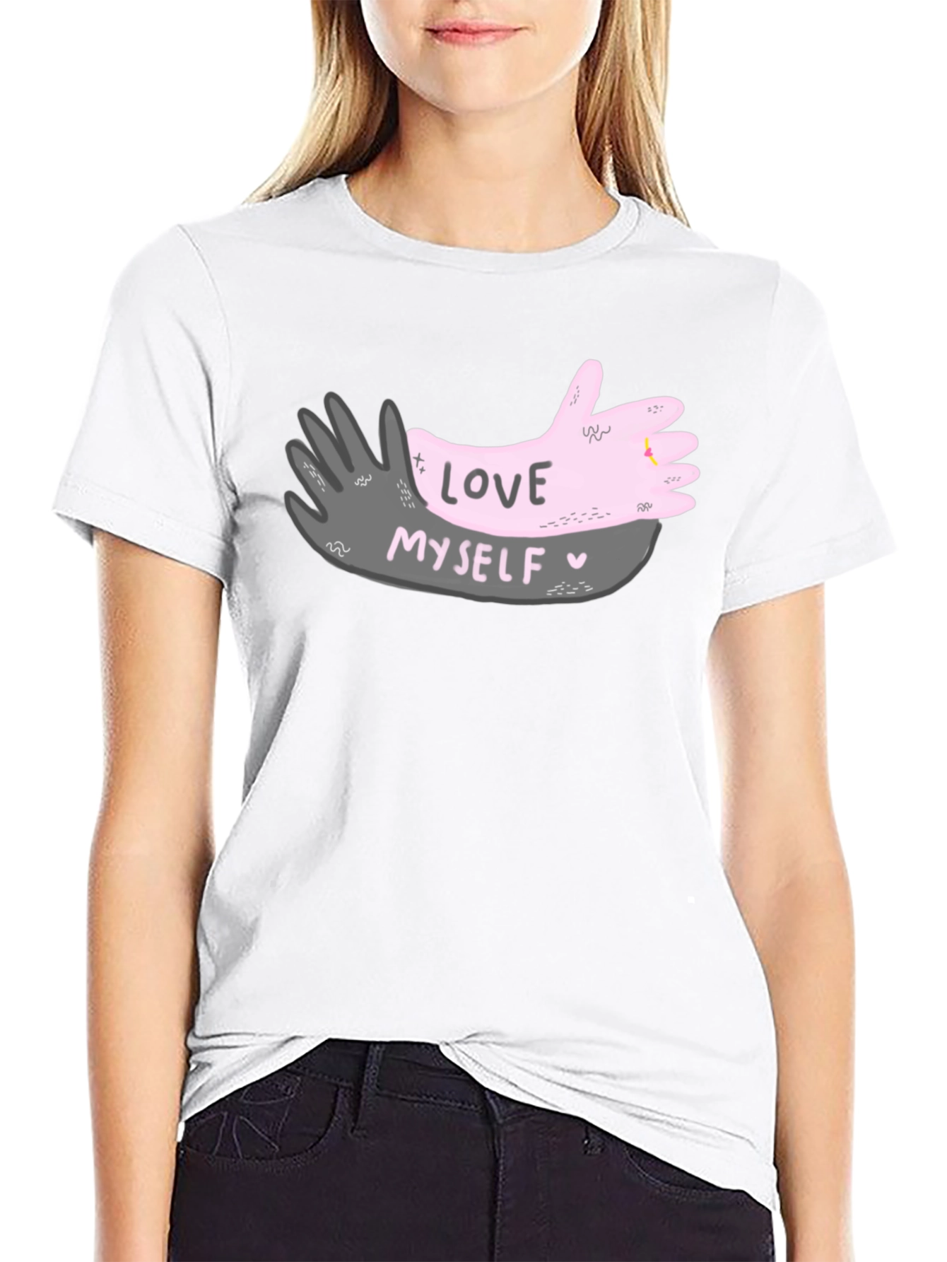 Black Love Myself Graphic T-Shirt view 9