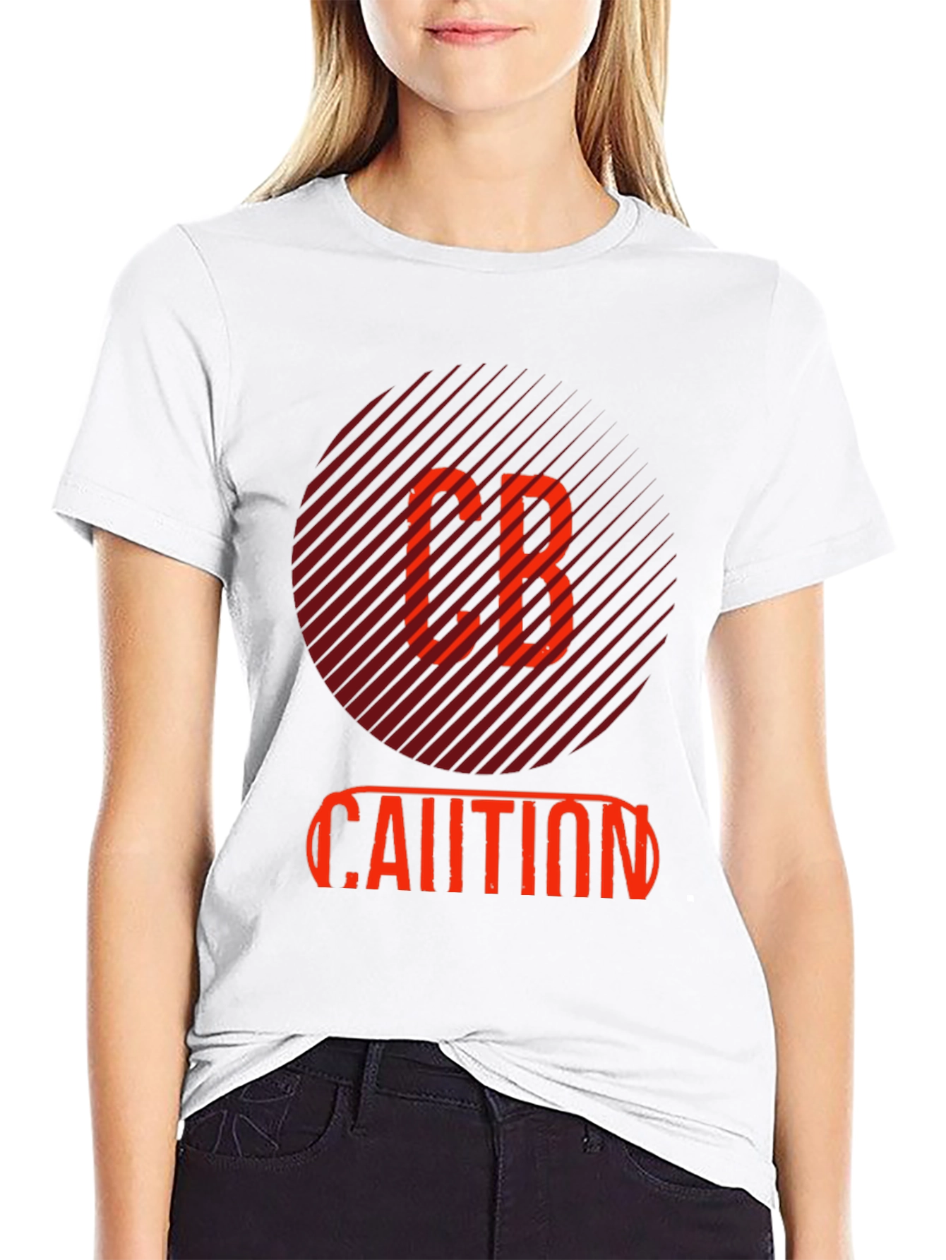 Black CB Caution Graphic Tee - Stylish Men's Black T-Shirt view 9